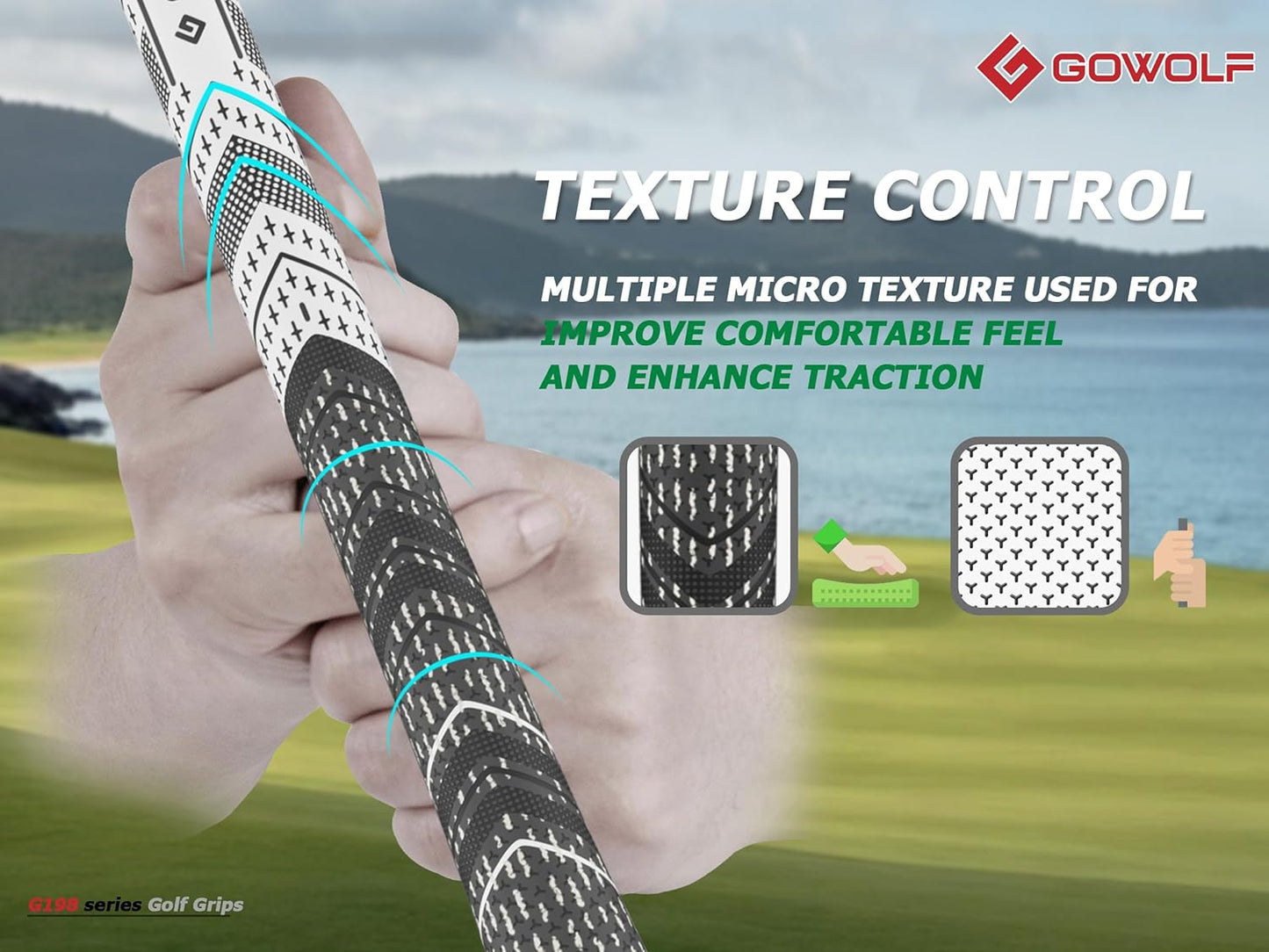 Gowolf Golf Grip Cord Rubber Multi-compound Golf Driver Irons Club Choose 13 Grips with 15pcs Tapes Or Full Kit choose one