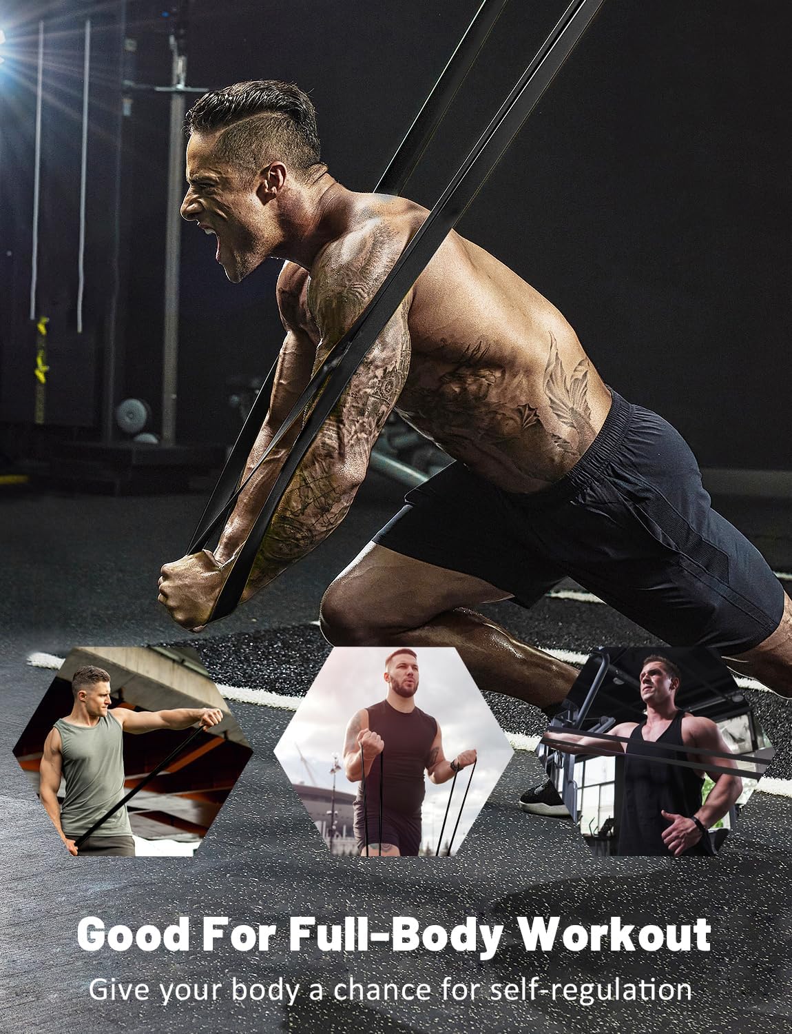 Resistance Bands, Pull Up Assist Bands - Workout Bands, Eexercise Bands, Long Resistance Bands Set for Working Out, Fitness, Training, Physical Therapy for Men Women