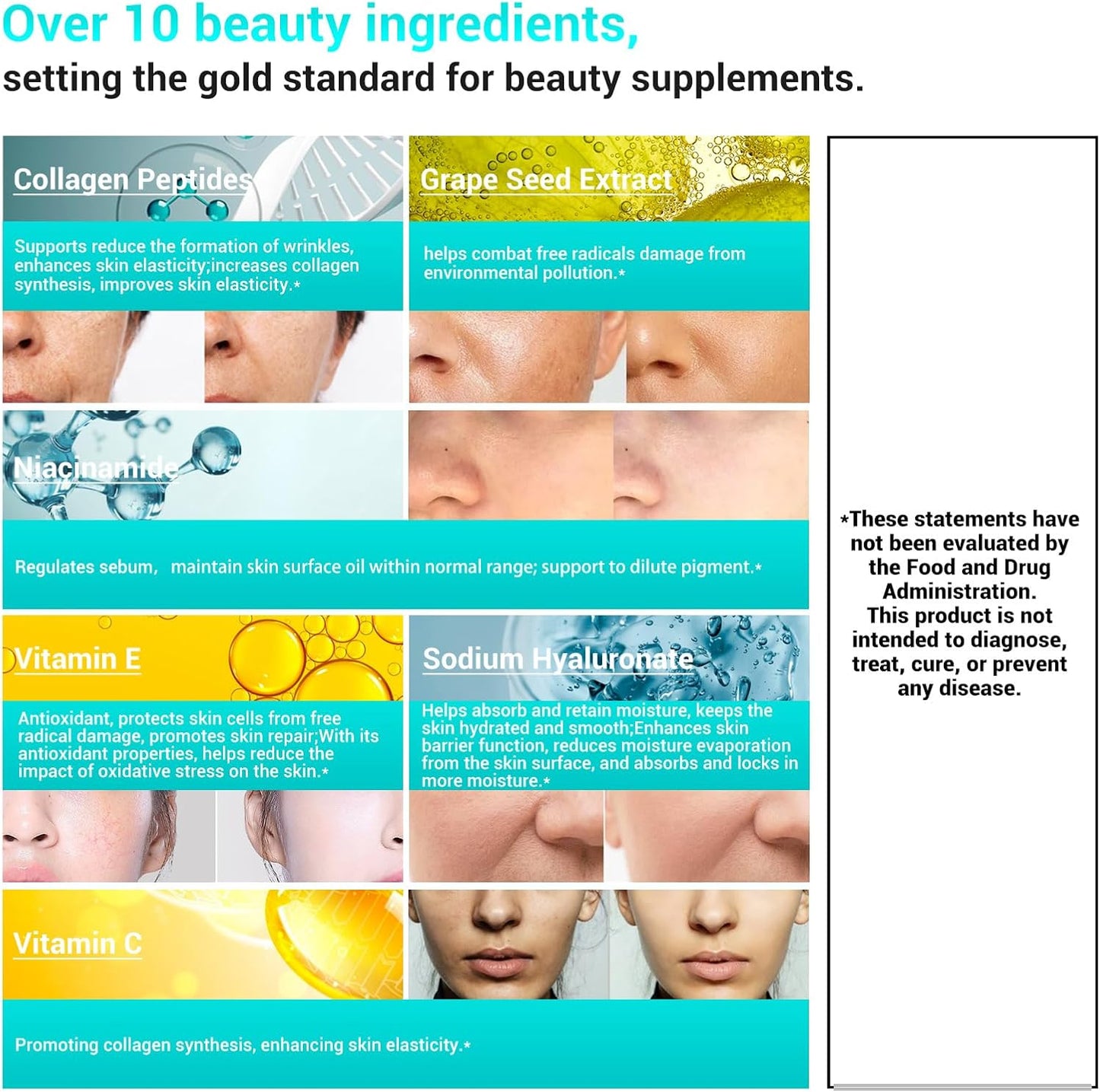 Collagen Peptides for Women, Beauty Vitamin & Mineral Supplement,Contains Vitamin D3, Probiotics for Women & Collagen Peptides,Vitamin E,Vitamin B Complex - Made in USA - 120 Tablets