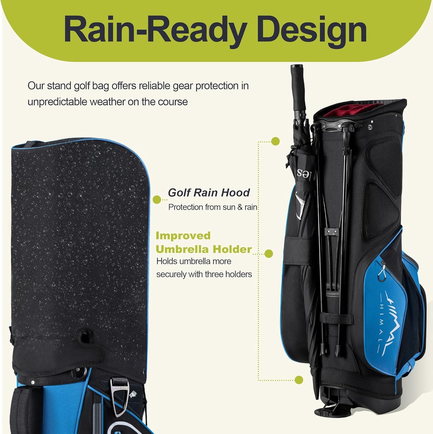 14 Way Golf Stand Bag, Golf Bags for Men with Stand, Top Dividers Ergonomic with 10 Pockets