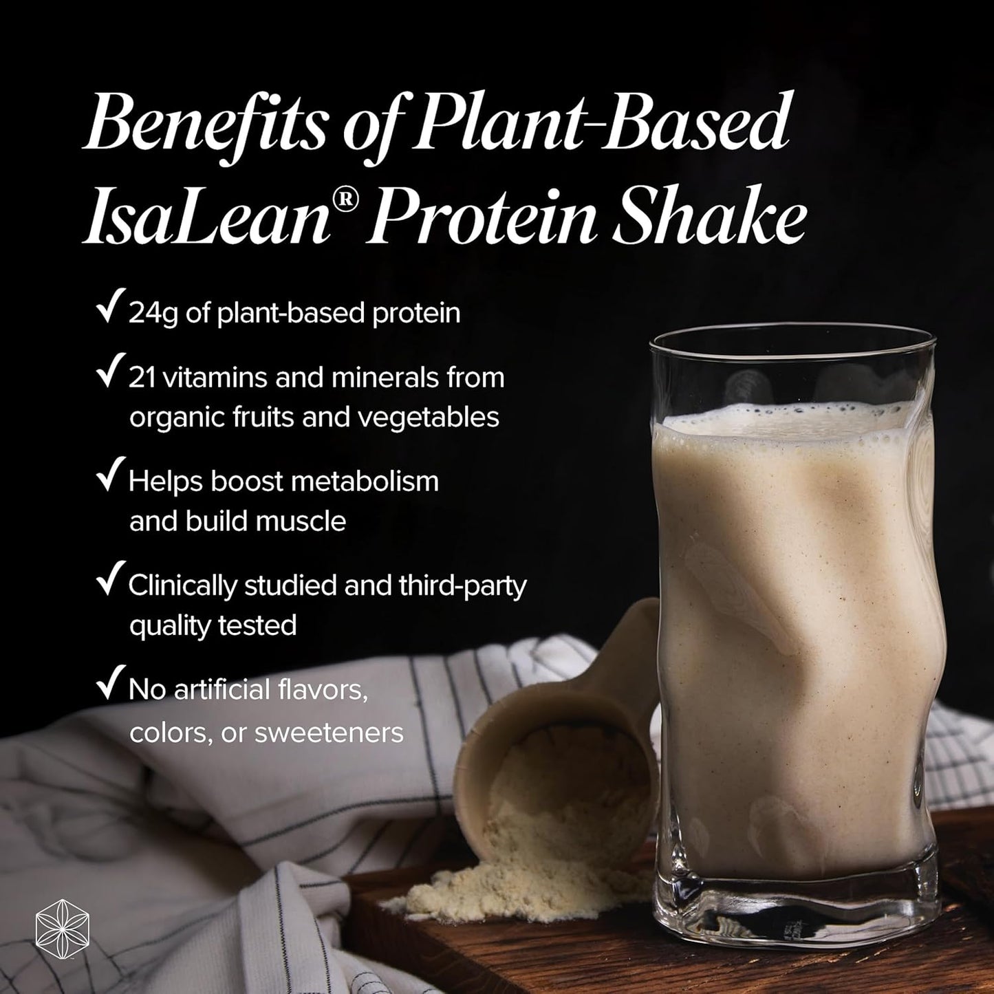 Isagenix Plant-Based IsaLean Protein Shake - Energy Powder with Whole-Food Sourced Vitamins - Supports Lean Muscle Growth & Healthy Metabolism - Gluten & Soy Free - Vanilla Chai, 27.2 oz (14 Servings)