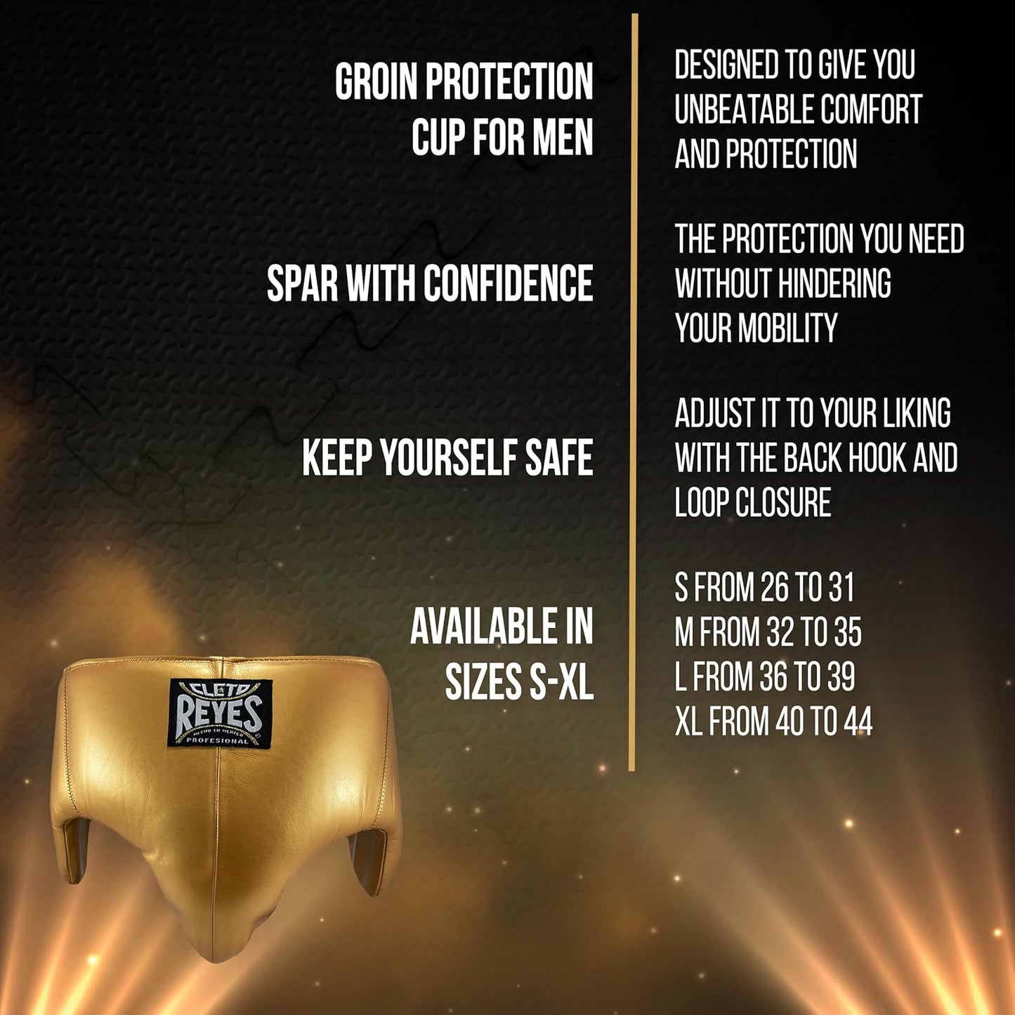 CLETO REYES Kidney and Foul Groin Protector, Boxing Training Equipment, Protective Gear for Men, Black