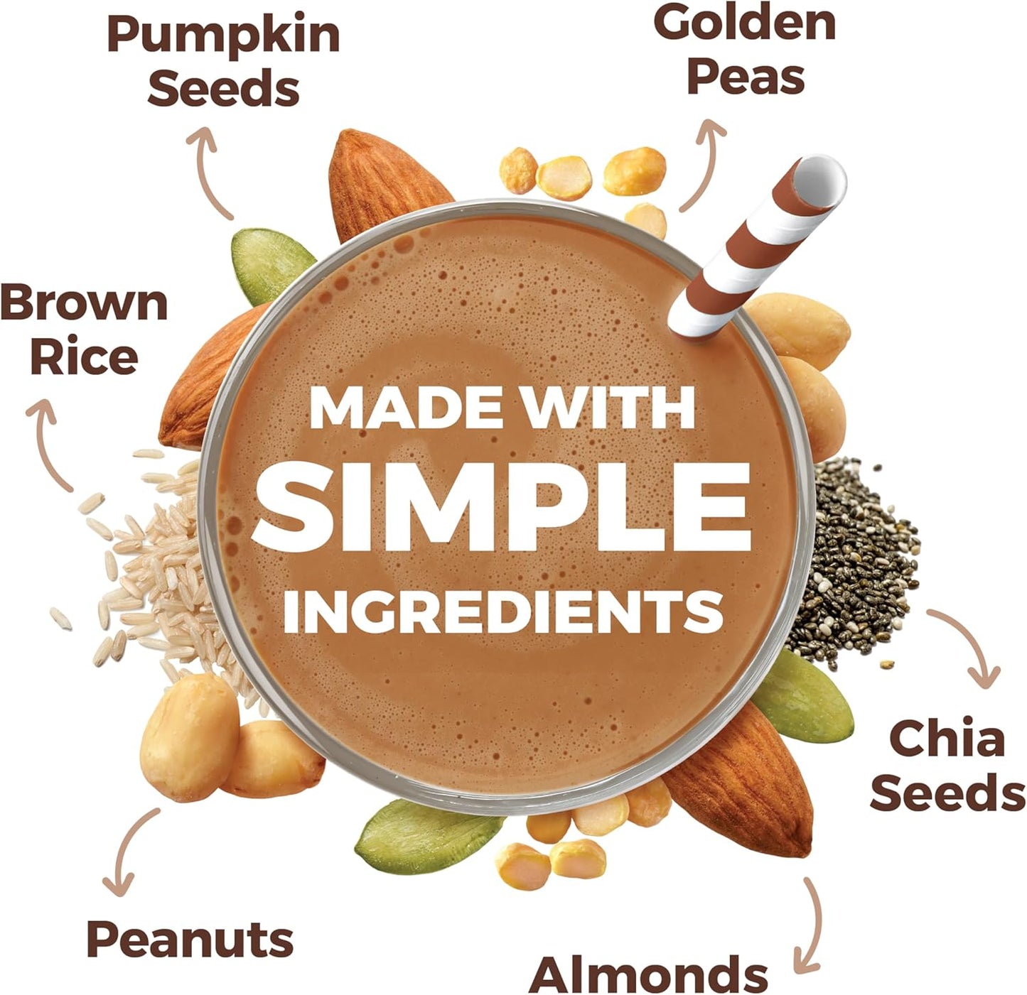 Orgain Organic Simple Vegan Protein Powder, Chocolate - 20g Plant Based Protein, Made with less Ingredients, No Artificial Sweeteners, Gluten Free, No Dairy or Lactose, 1.25 lb (Packaging May Vary)