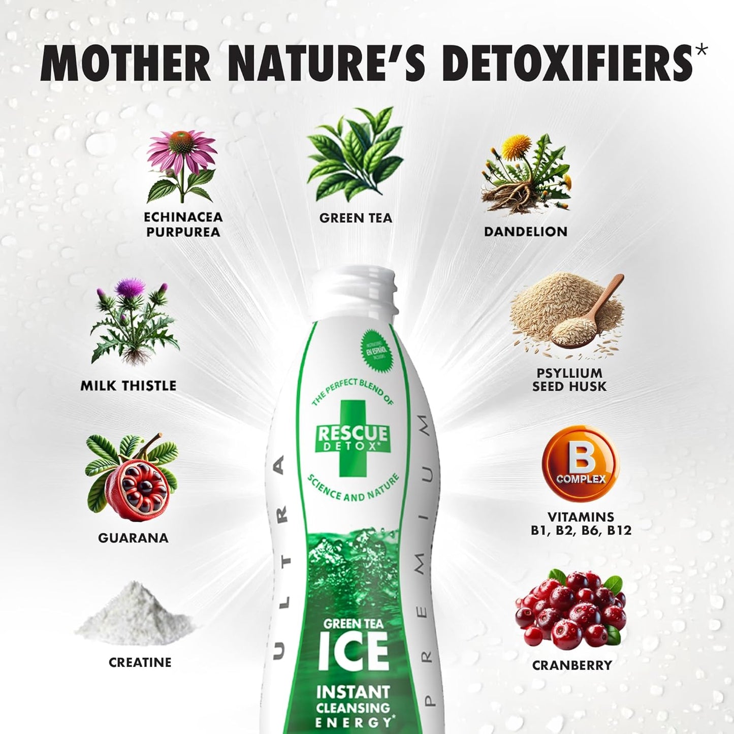 Rescue Detox ICE - Green Tea Flavor - 32oz | Maximum Strength