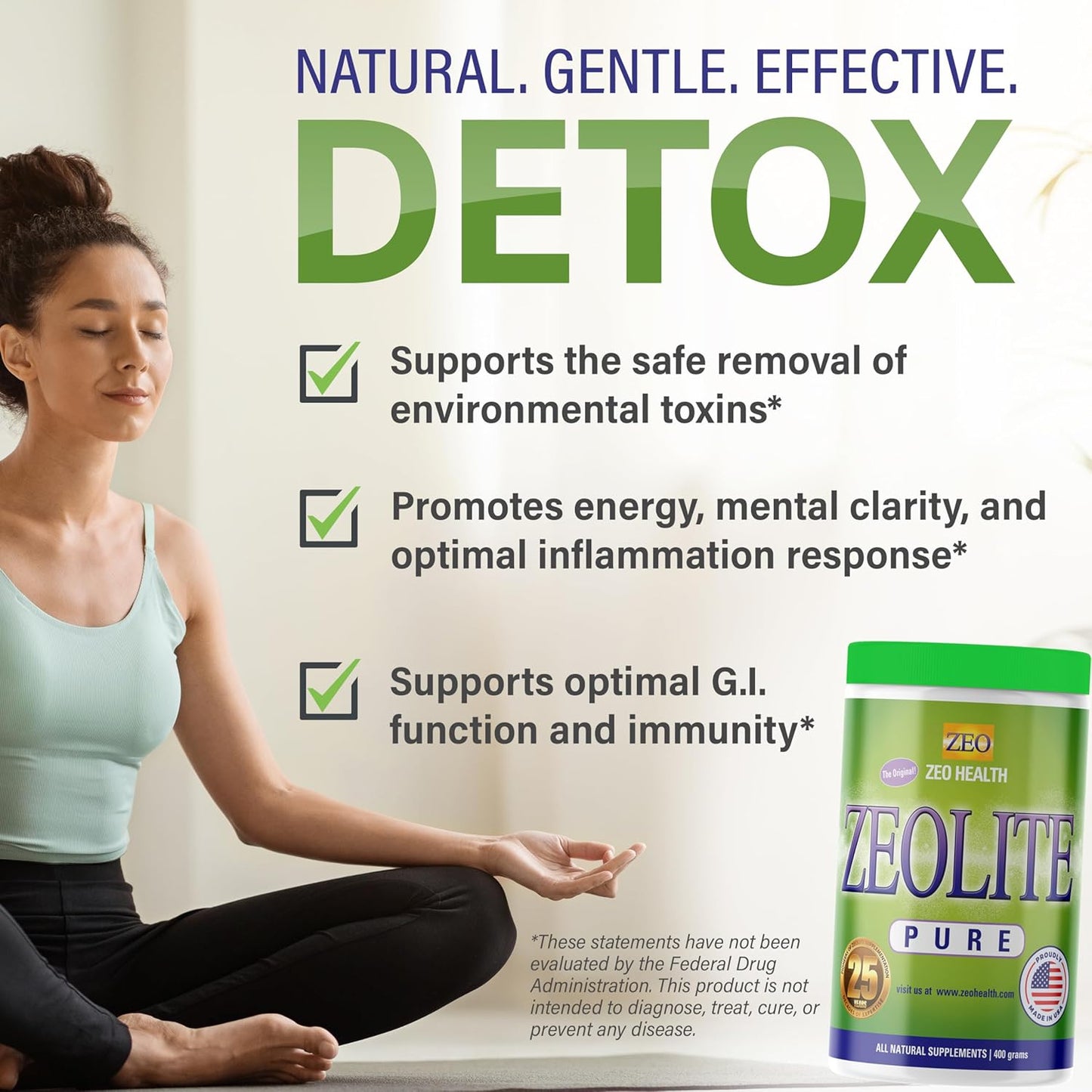 Zeolite Pure | Full Body Detox Cleanse for Women, Men, Adults | Supports Energy, Gut Health, Mental Clarity, & Optimal Inflammation Response | The Original Zeolite Powder (400 Servings)