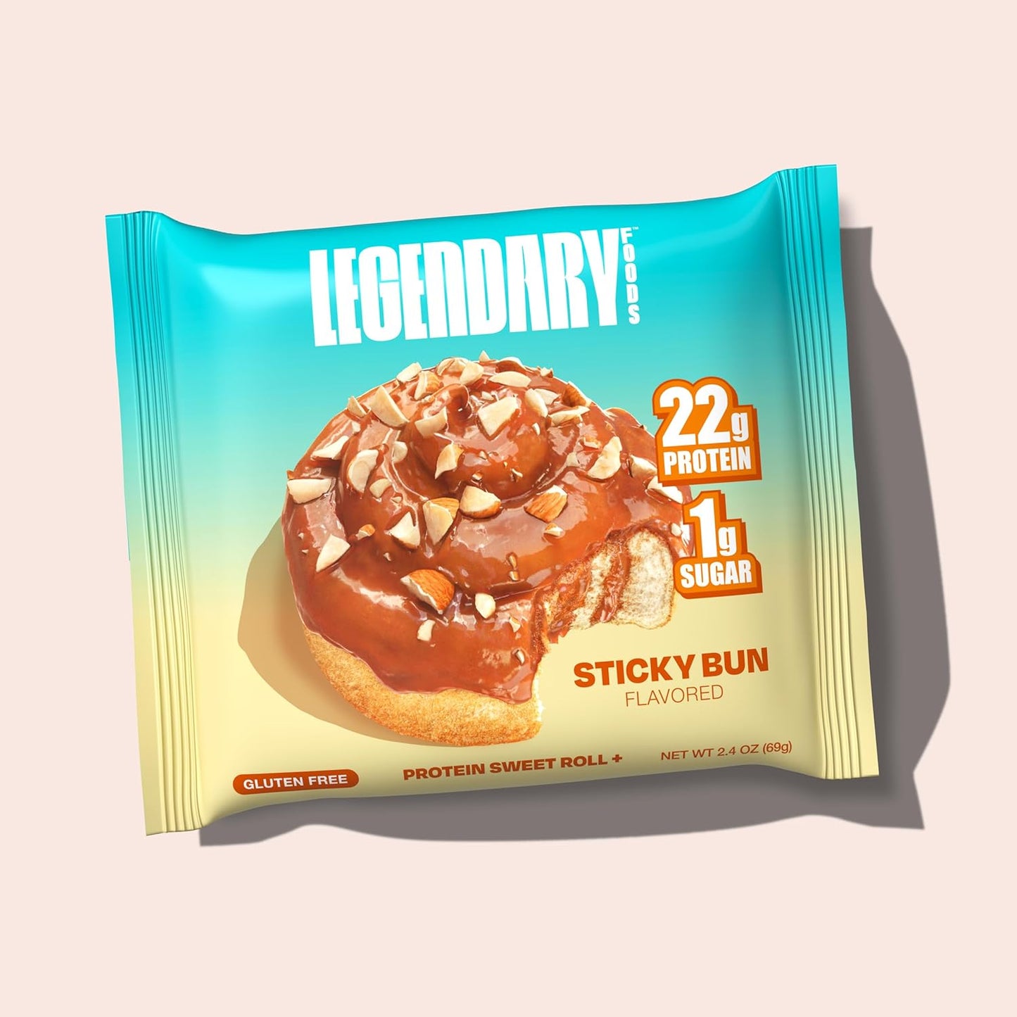 Legendary Foods 22g Protein Sweet Roll – Premium High Protein Snack Cakes, Low Carb Meal Replacement, Gluten Free & Keto Friendly Rolls, No Added Sugar, Diabetic Friendly – 10-Pack