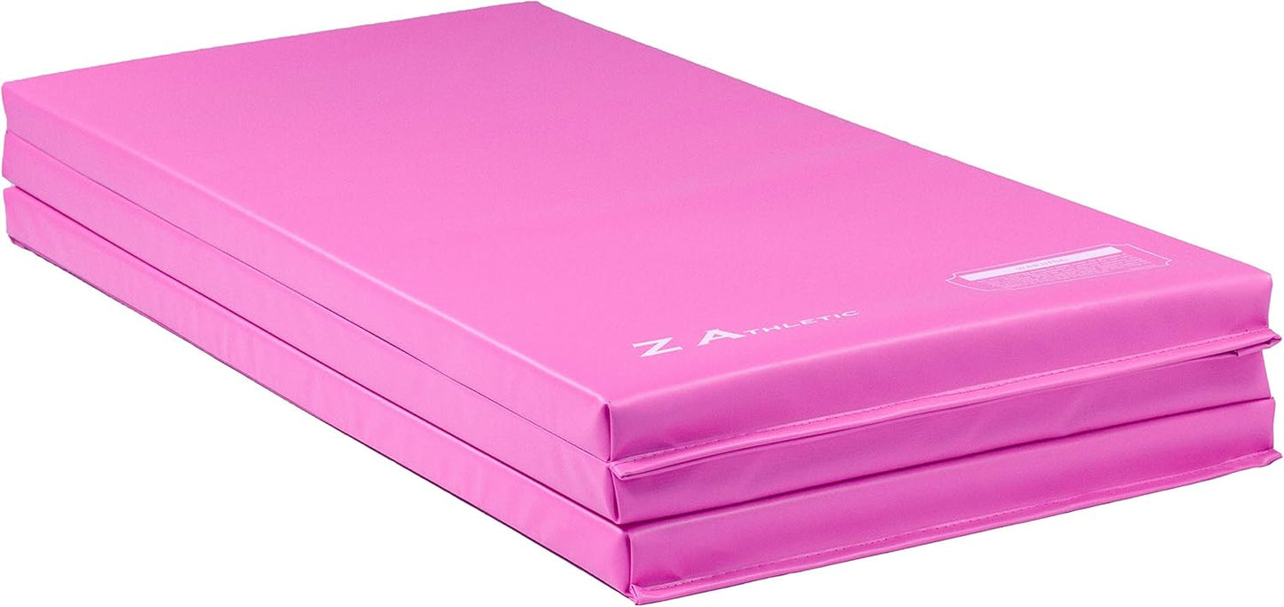 Z Athletic Folding Mat for Gymnastics, Tumbling, Cheerleading, and More, 4 Ft x 6 Ft x 2 In