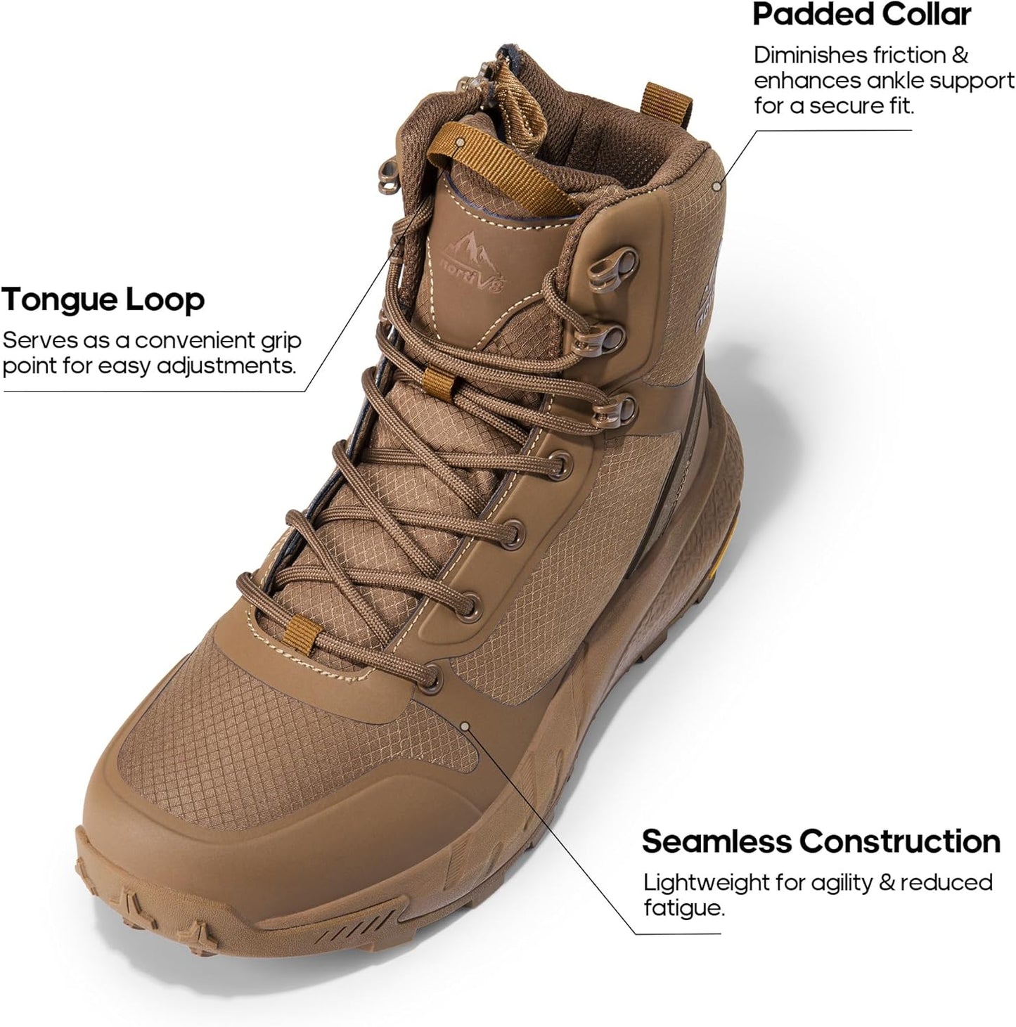 NORTIV 8 Men's Military Tactical Boot Lightweight Comfortable Boots for Work All Day Side Zipper Motorcycle Combat Hiking Boots Metrostrike(8-9 Inches)