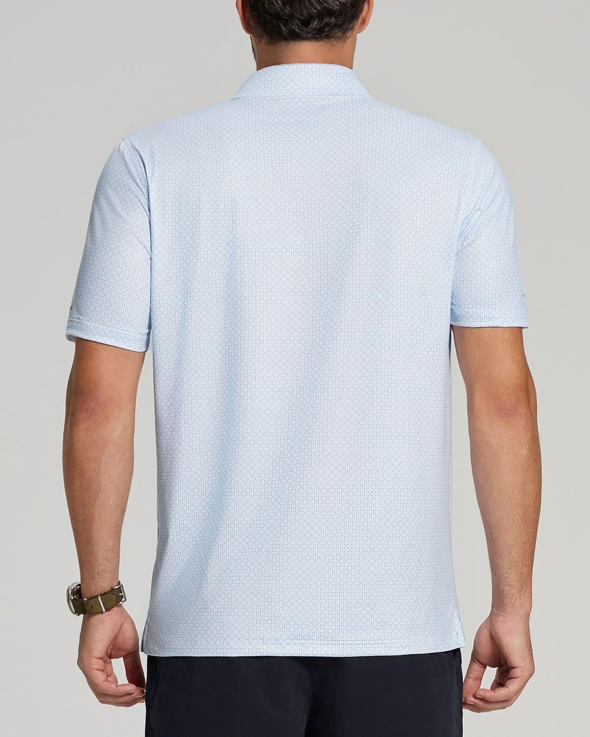 Golf Shirts for Men - Moisture Wicking Short Sleeve Performance Sport Casual Striped Collared Mens Polo Shirt