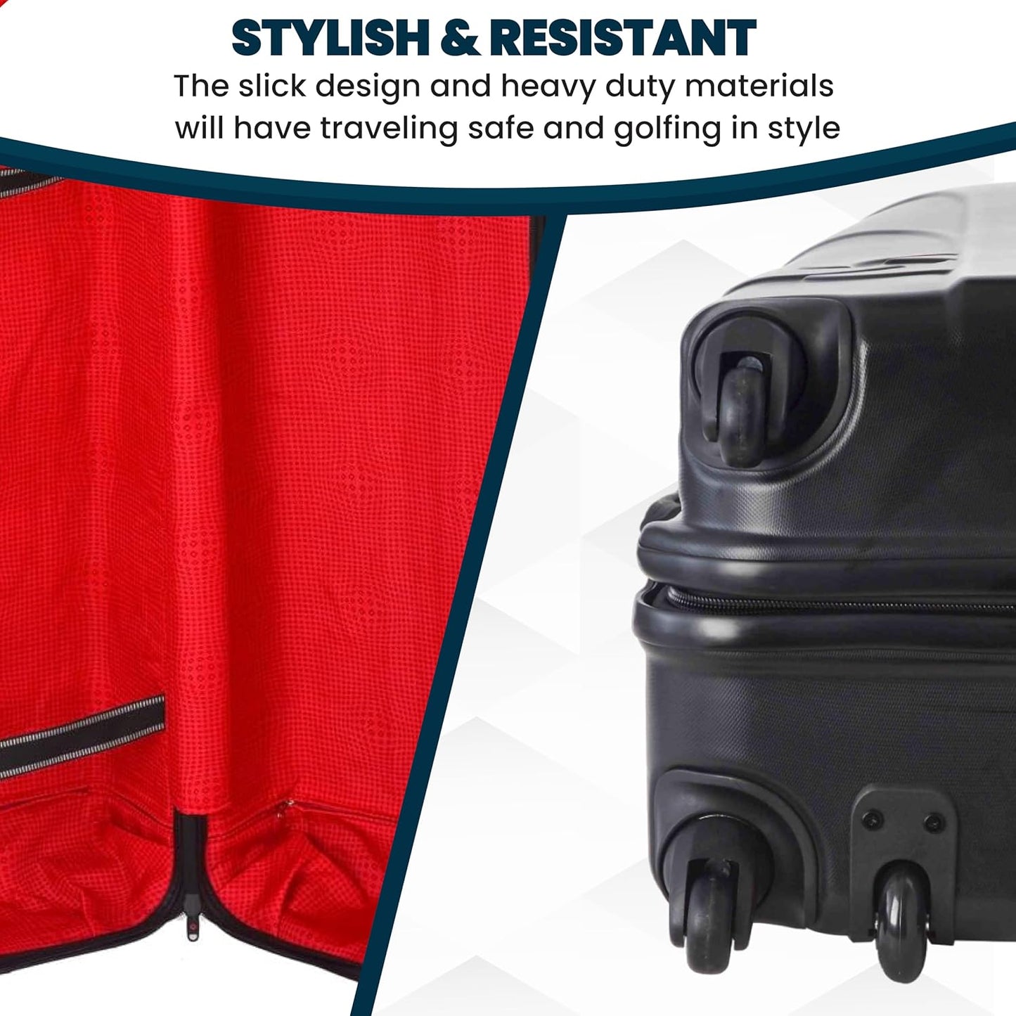 Samsonite Golf 6850 Hard Case Golf Travel Bag, Lightweight & Durable ABS Shell, Multi-Directional Wheels