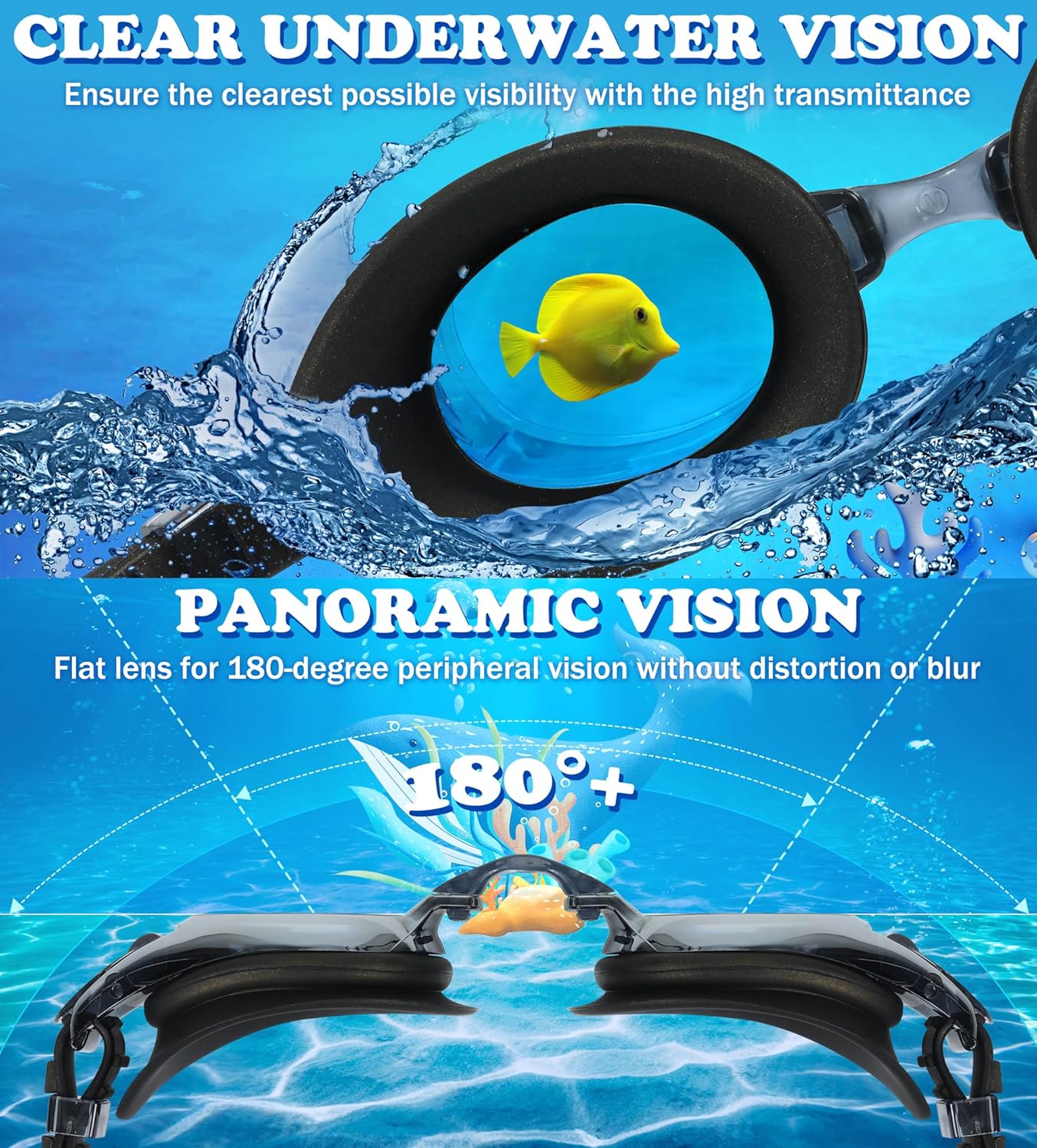 Aegend 2 Pack Kids Goggles, Swimming Goggles for Kids Age 4-16 Boys and Girls Youth, Anti-Fog Waterproof Anti-UV Pool Goggles