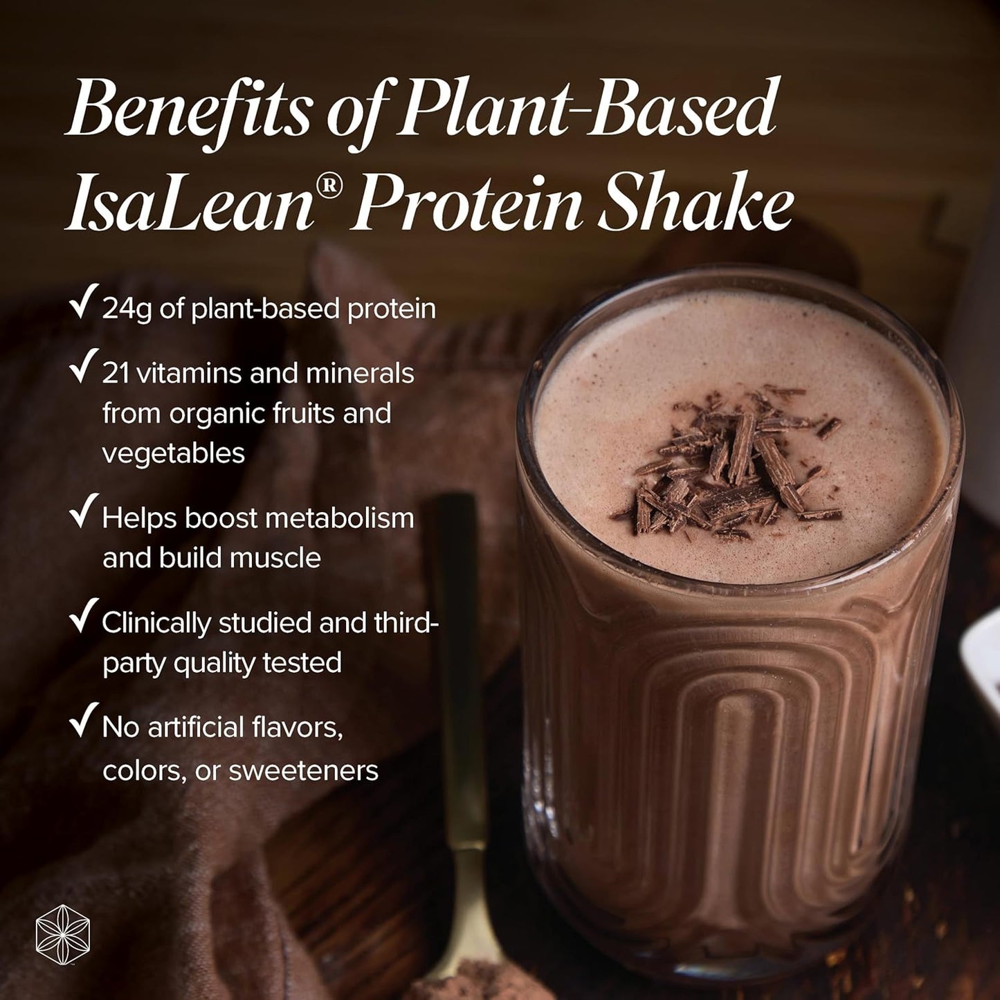 Isagenix Plant-Based IsaLean Protein Shake - Energy Powder with Whole-Food Sourced Vitamins - Supports Lean Muscle Growth & Healthy Metabolism - Rich Chocolate, 27.2 oz (14 Servings)