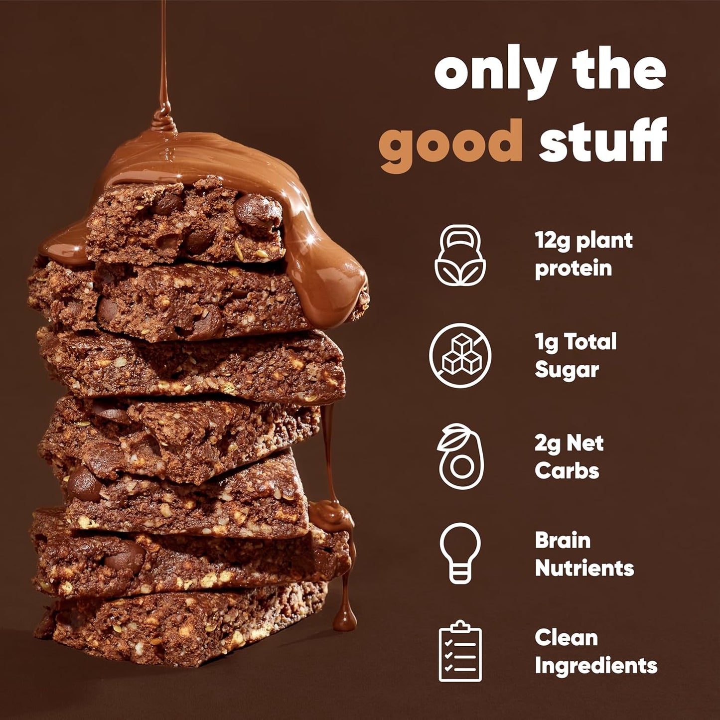 IQBAR Brain and Body Plant Protein Bars - Chocolate Sea Salt - 36-Count Low Carb - Gluten Free, High Fiber, Vegan Snacks - Low Sugar Meal Replacement