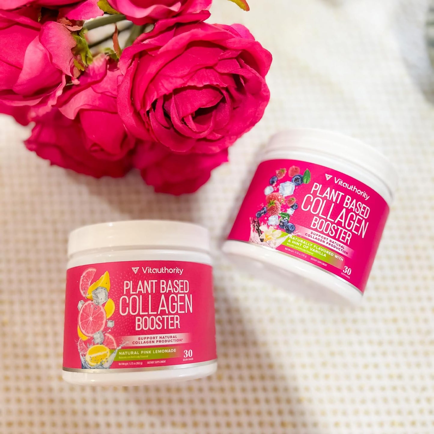 Vitauthority Vegan Collagen Powder for Women - Plant Based Collagen Supplement for Women with Proprietary Vegan Hair Skin and Nails Vitamins - Vegetarian Collagen Powder with Hyaluronic Acid