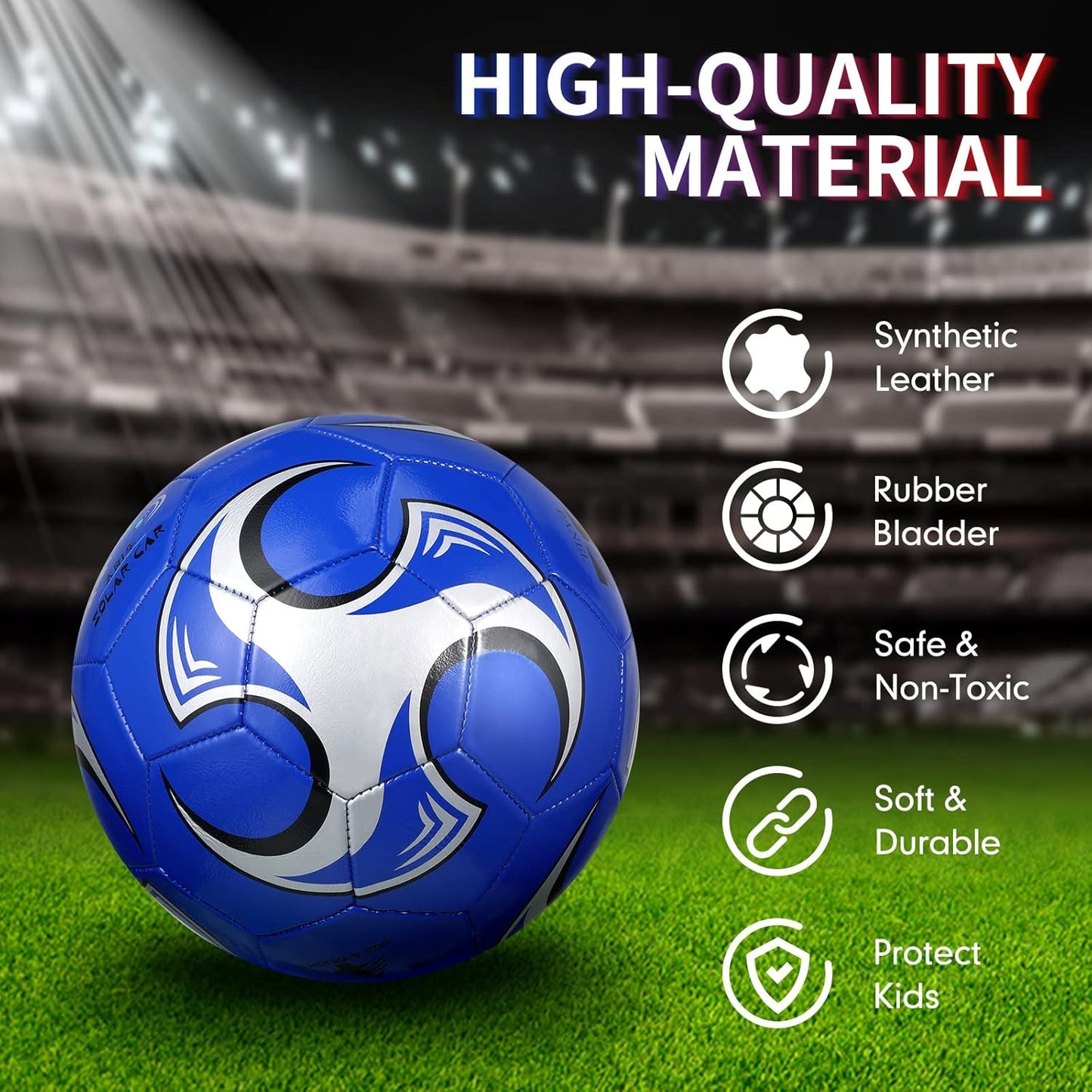 HyDren 4 Pack Soccer Ball with Pump Official Size 4/5 Deflated Soccer Balls Bulk for Outdoor Indoor Practice Training Sport Gift for Kids Boys Teen Youth Adult