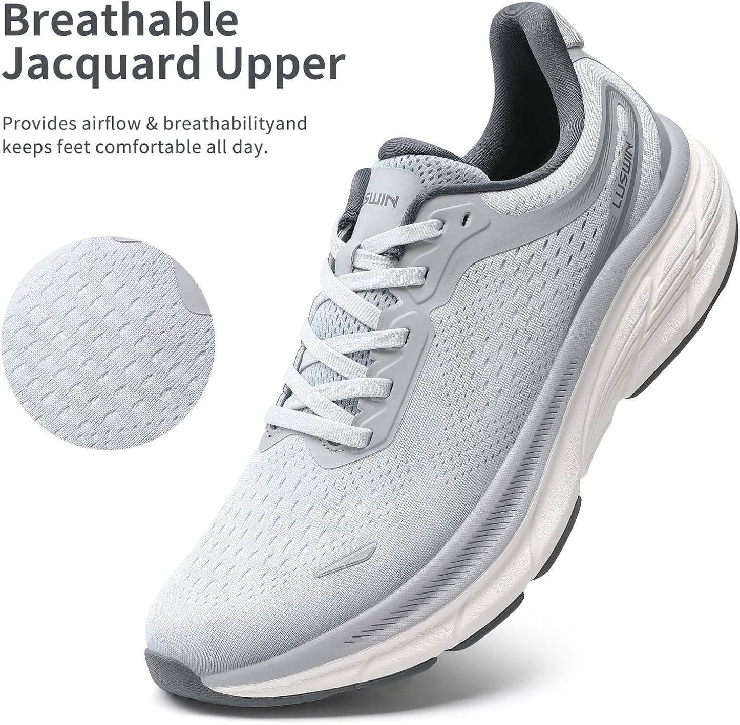 Men's Walking Shoes Lightweight Breathable Cushioning Running Shoes Athletic Tennis Workout Gym Non Slip Comfortable Fashion Sneakers