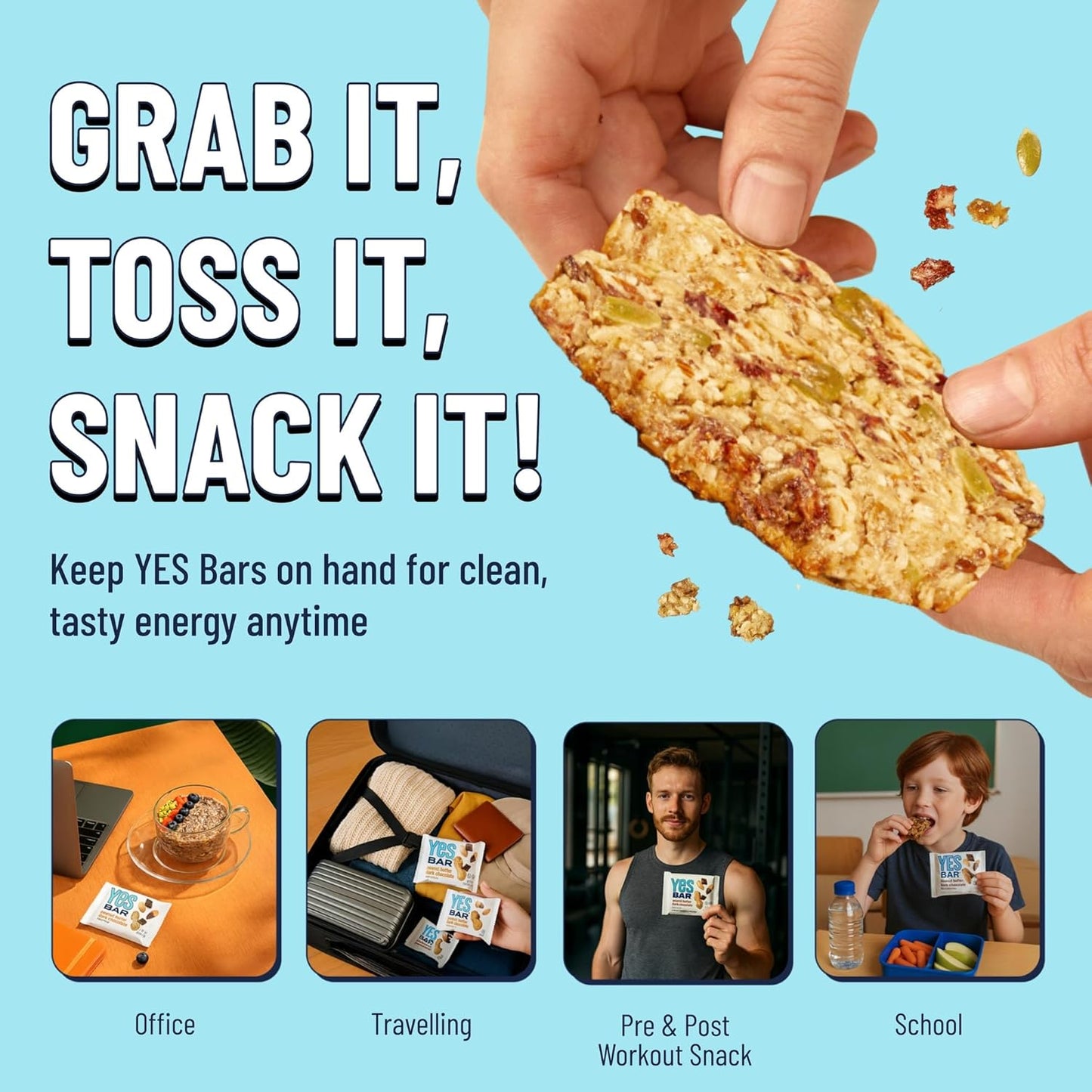 The YES Bar – Strawberry Coconut – Plant Based Protein, Decadent Snack Bar – Vegan, Paleo, Gluten Free, Dairy Free, Low Sugar, Healthy Snack, Breakfast, Low Carb, Keto Friendly (Pack of 6)