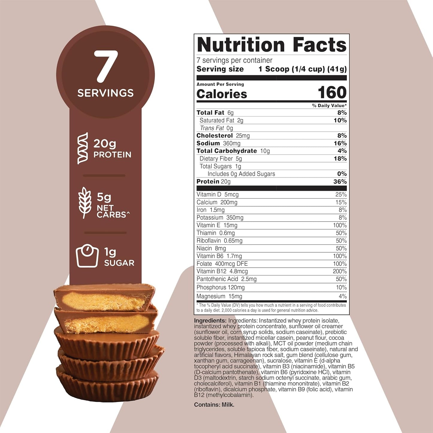 TransformHQ Meal Replacement Shake Powder 7 Servings (Chocolate Peanut Butter) - Gluten Free, Non-GMO