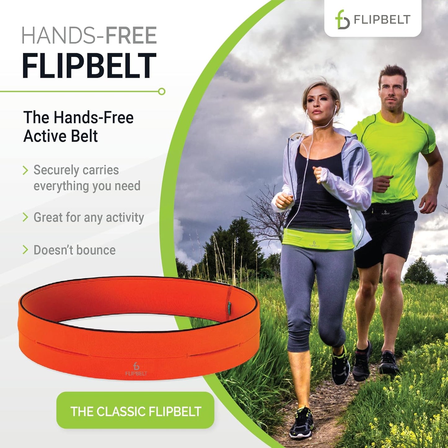 FlipBelt Classic Running Belt, Running Fanny Pack for Women and Men, USA Company