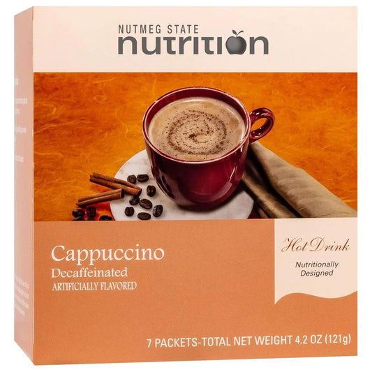 Nutmeg State Nutrition - High Protein Cappuccino - Low Carb, KETO Friendly, Instant Hot Drink Mix with 12g Protein, Low Sugar, Diabetic Friendly, Low Calorie, Low Fat, 7 Servings (Cappuccino, 1 Pack)