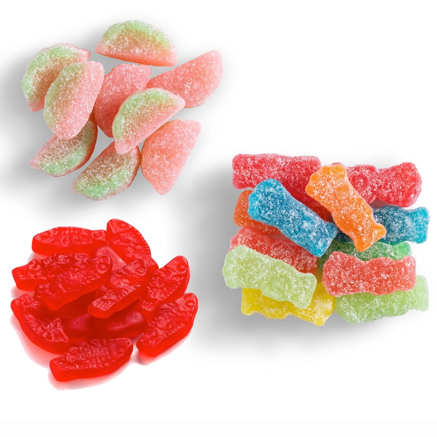 SOUR PATCH KIDS Original, SOUR PATCH KIDS Watermelon, and SWEDISH FISH Mini Soft & Chewy Candy Variety Pack, Family Size, Bulk Candy, 3-1.8 lb Bags
