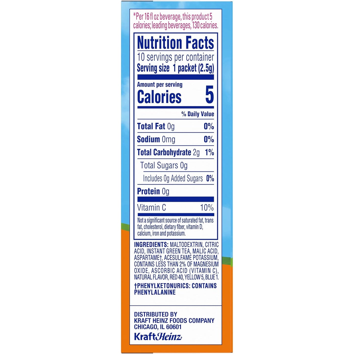 Crystal Light On The Go Peach Mango Green Tea Drink Mix, 10-Packet Box (Pack of 8)