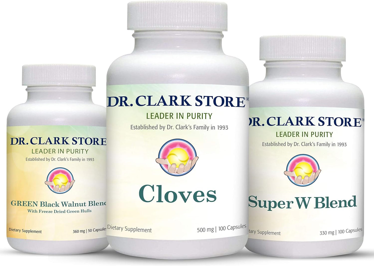 Dr. Clark Store Intestine Support & Cleanse Kit - with Freeze-Dried Green Black Walnut Hulls, Wormwood, and Cloves-Helps Maintain Optimum Intestinal Function