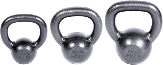 Ader Premier Kettlebell Weights Set- (10, 15, 20 Lb) w/DVD