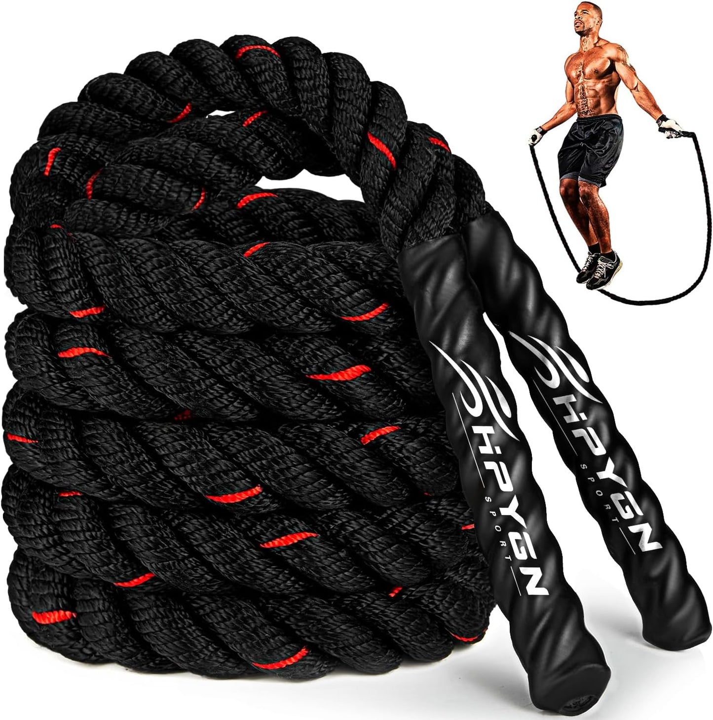 HPYGN Jump Rope, Weighted Jump Rope for Men women, 2.8lb 3.8lb 5lb Heavy Skipping Rope for Exercise, Adult Jumpropes for Home Workout, Improve Strength and Building Muscle,Total Body Workout Equipment