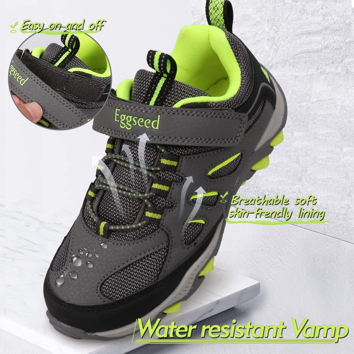 Boys Hiking Shoes Kids Sneakers Outdoor Waterproof Athletic Running Slip Resistant Comfortable (Little/Big Kids)