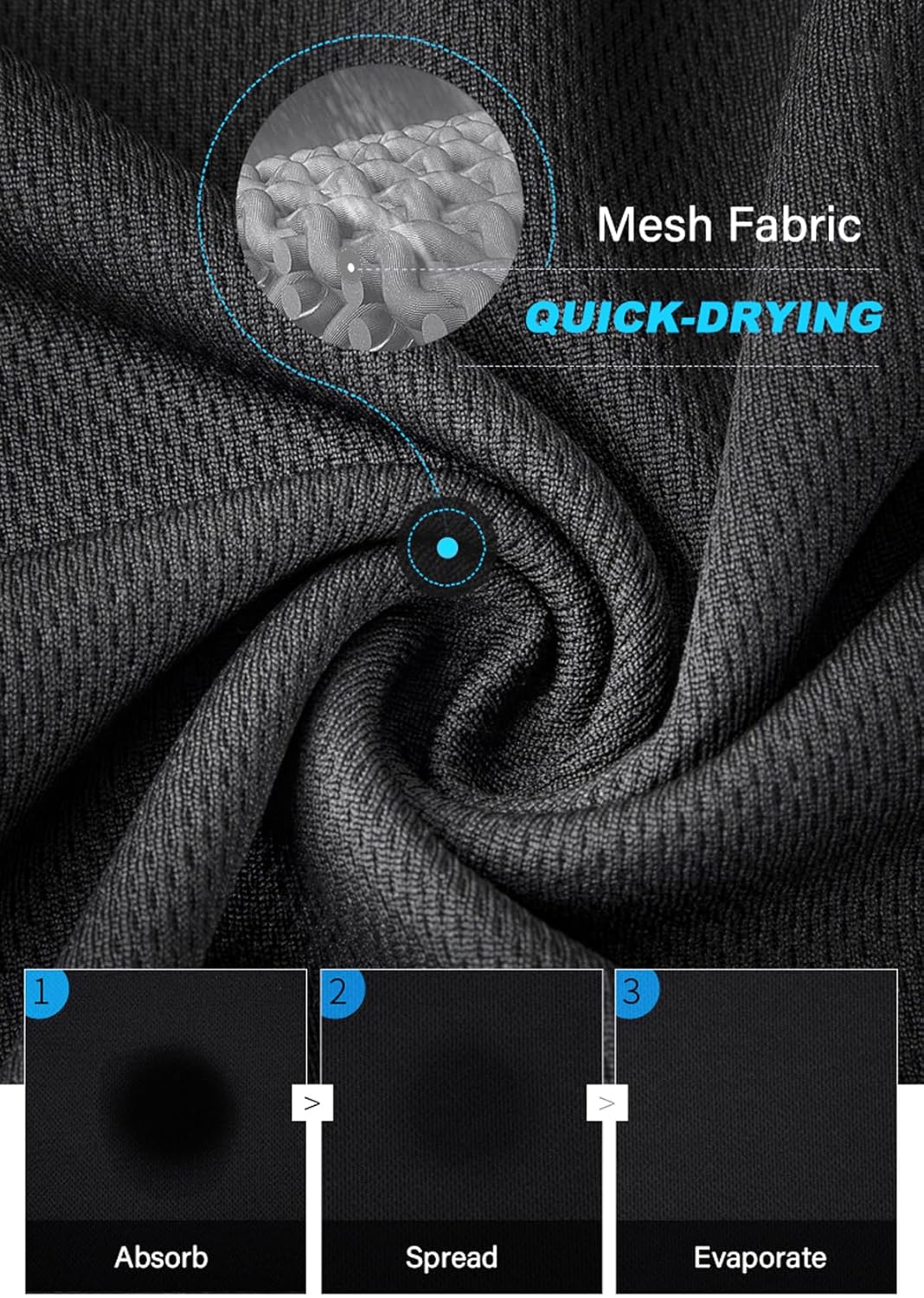 Boyzn 1, 3, 5 or 7 Pack Men's Workout Running Shirts, Dry Fit Moisture Wicking T-Shirt, Gym Athletic Short Sleeve Tee Shirts