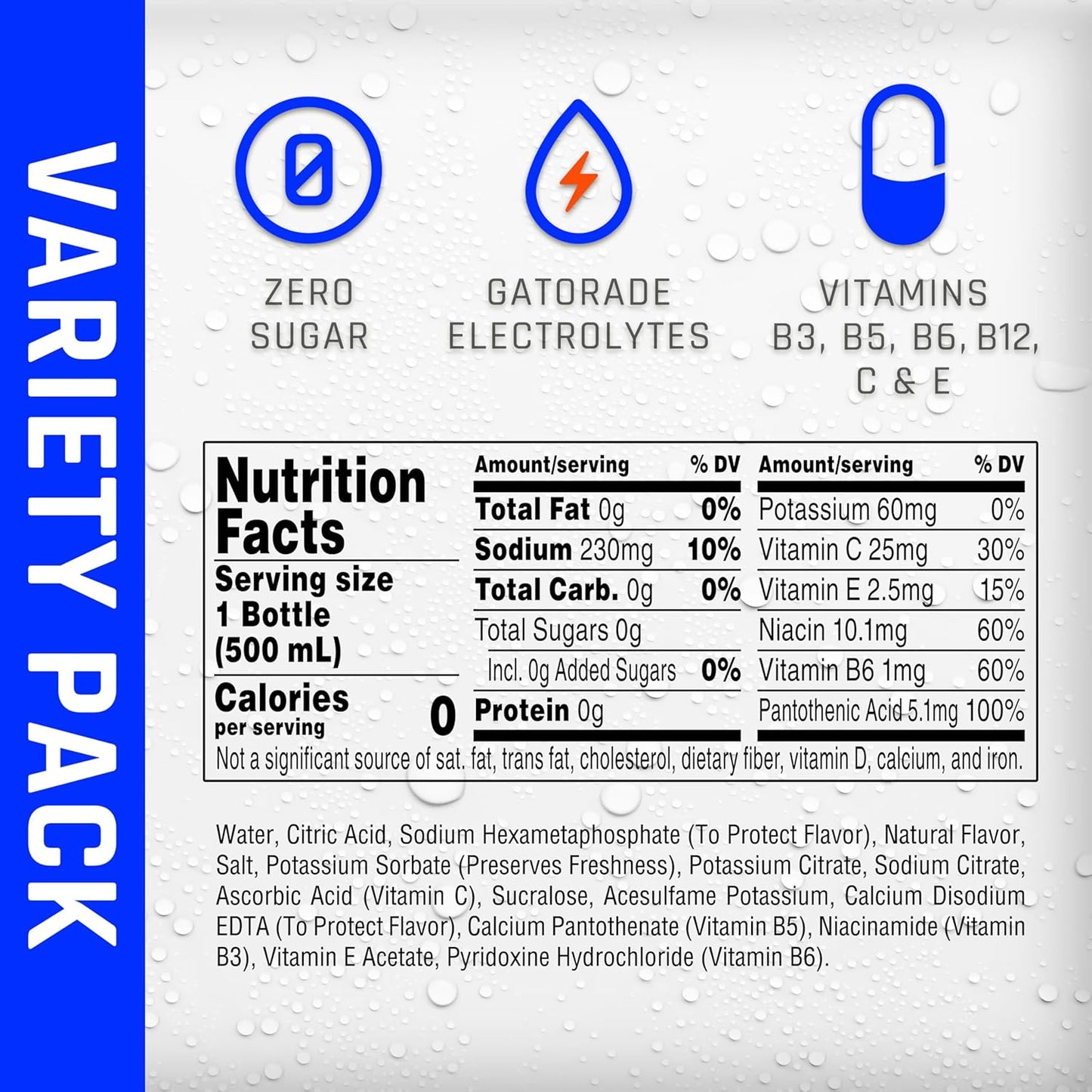 Propel, 3 Flavor Variety Pack, Zero Calorie Sports Drinking Water with Electrolytes and Vitamins C&E, 16.9 Fl Oz (Pack of 12)
