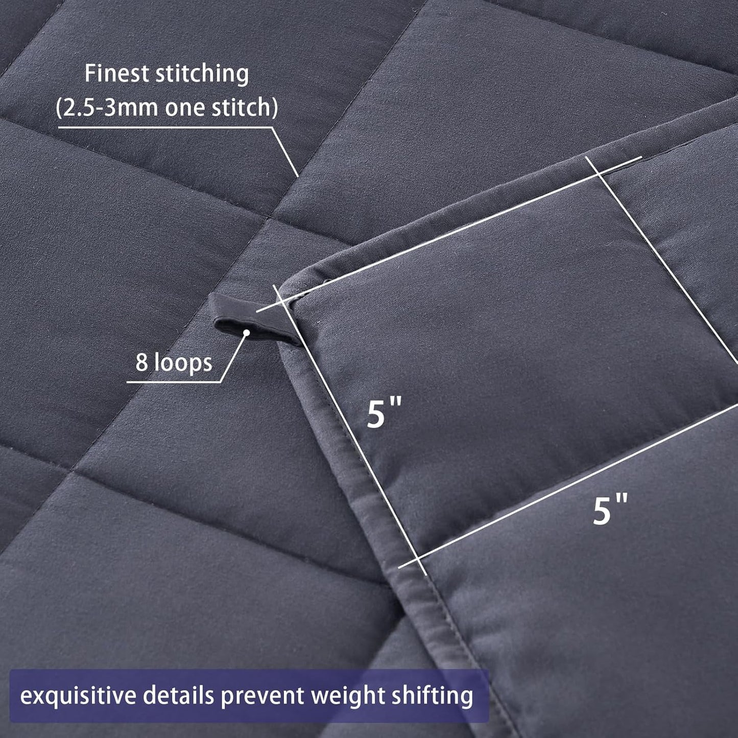 yescool Weighted Blanket for Adults (18 lbs, 60" x 80", Grey) Cooling Heavy Blanket for Sleeping Perfect for 170-190 lbs, Queen Size Breathable Blanket with Premium Glass Bead, Machine Washable
