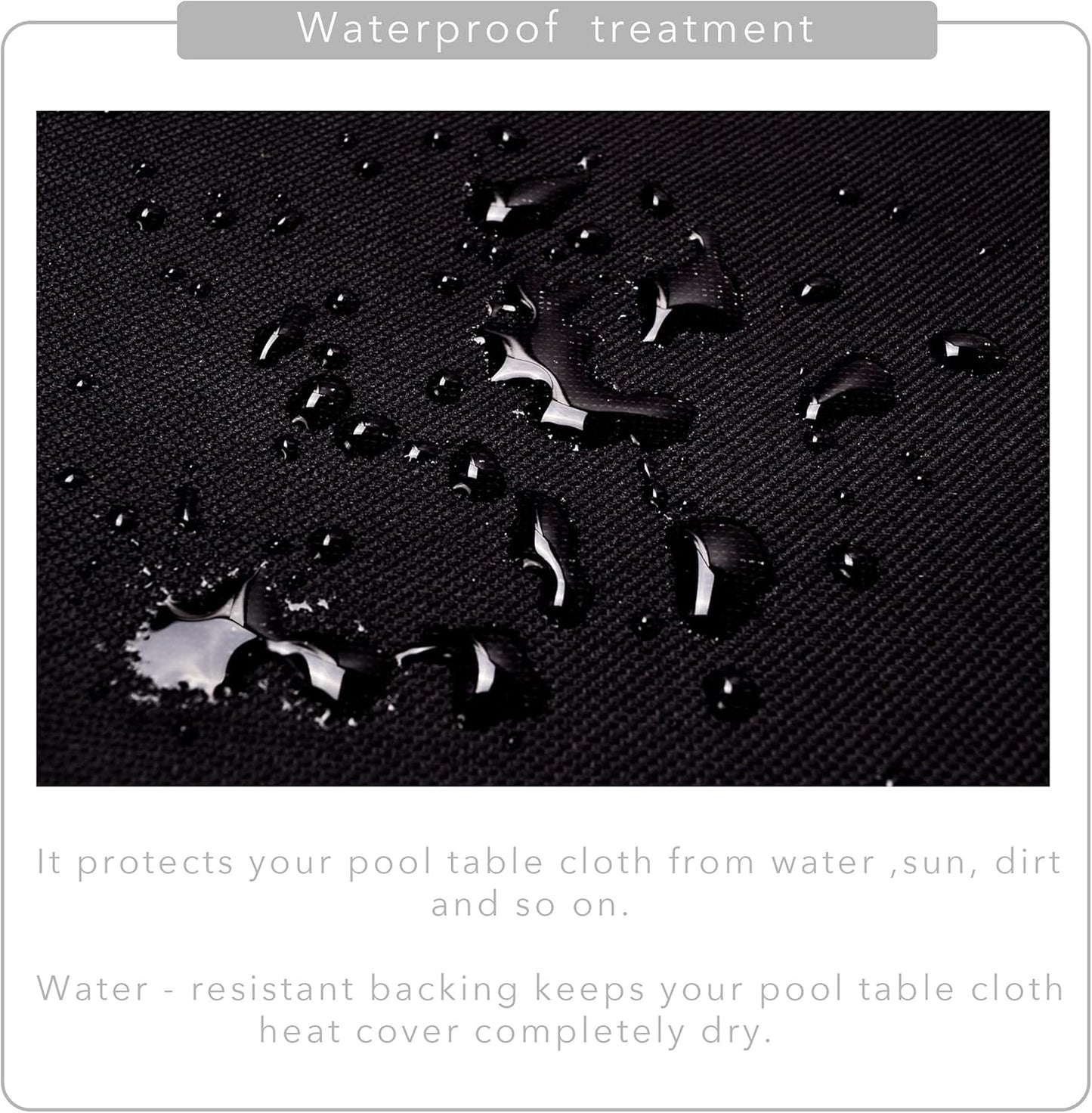 7/8/9FT Heavy Duty 600D Polyester Canvas Billiard Pool Table Cover(7 Colors Available) (Black, 7-Foot)