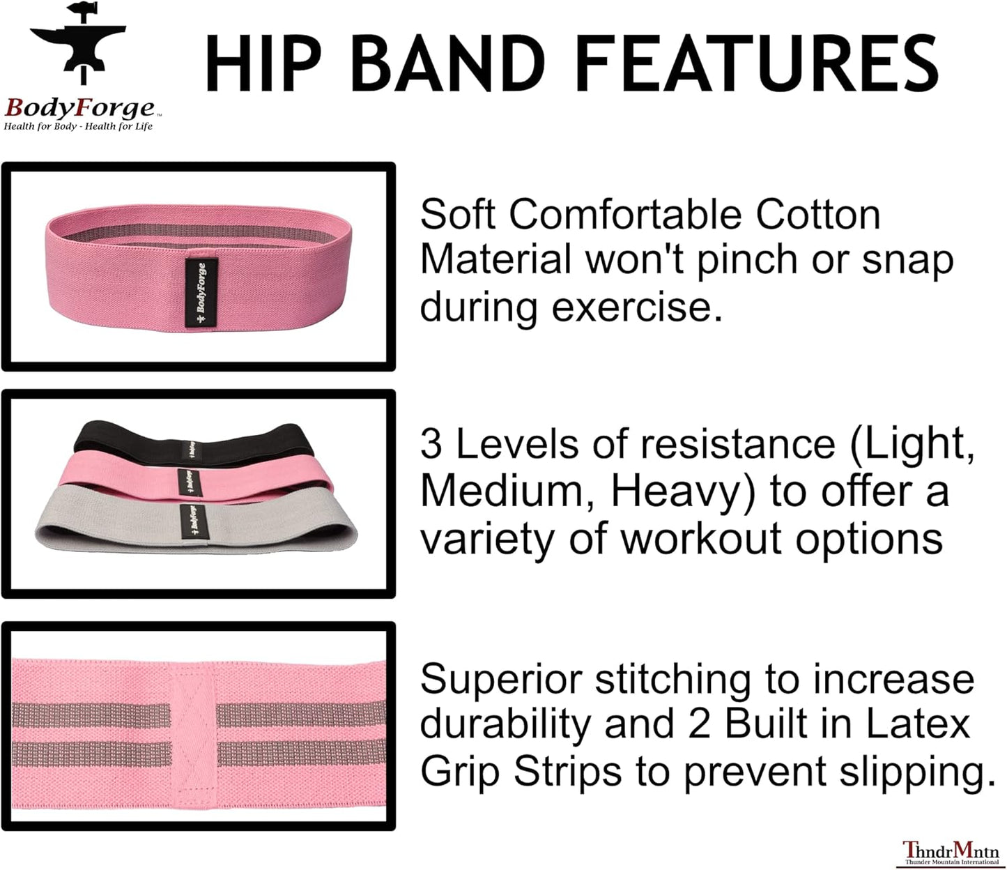BodyForge Fabric Hip Resistance Bands & Eco-Friendly Tube Bands Sets Bundle