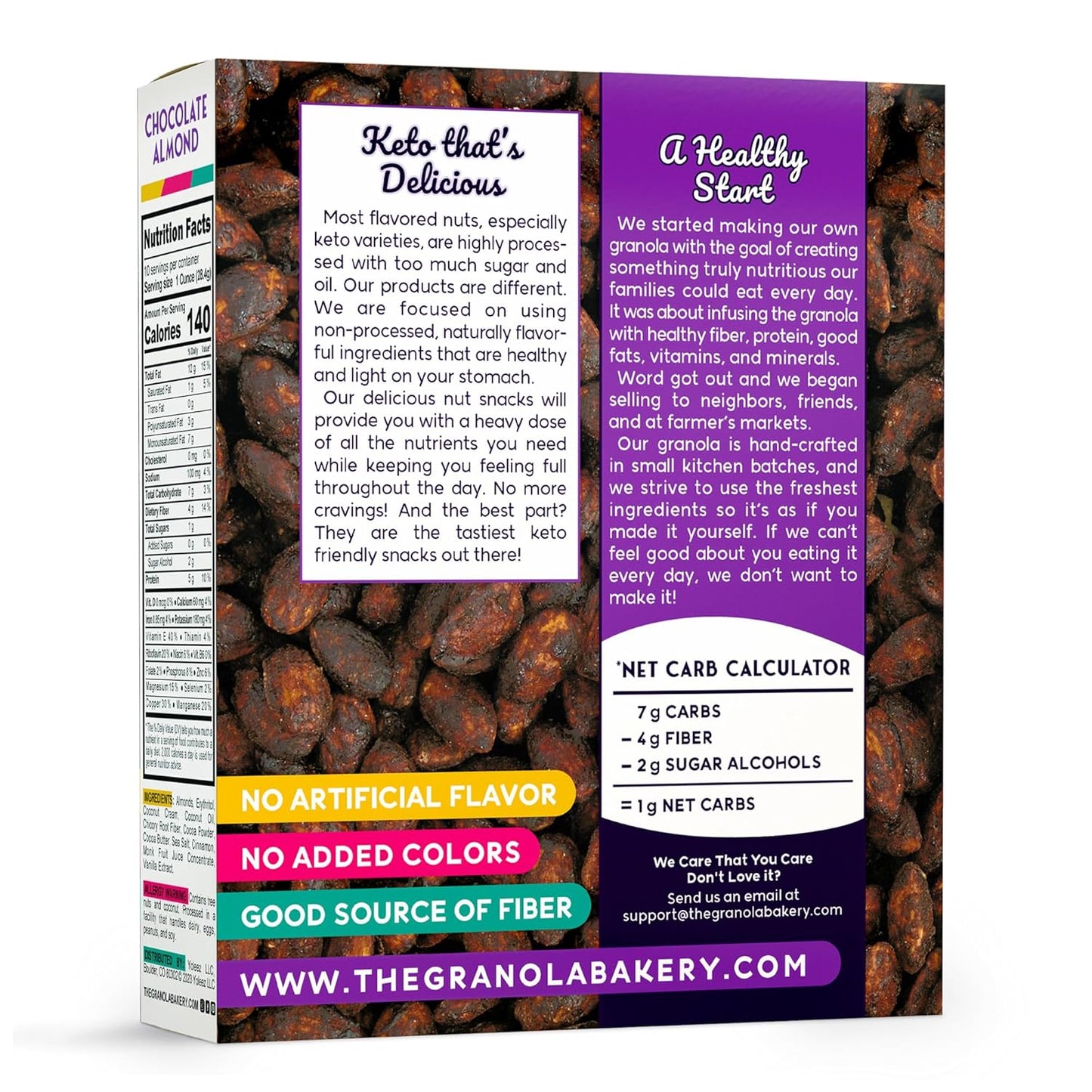 TGB Chocolate Almonds | 1g Net Carb Keto Snack | Gluten Free Low Carb Candy Nuts, 10 Ounces
