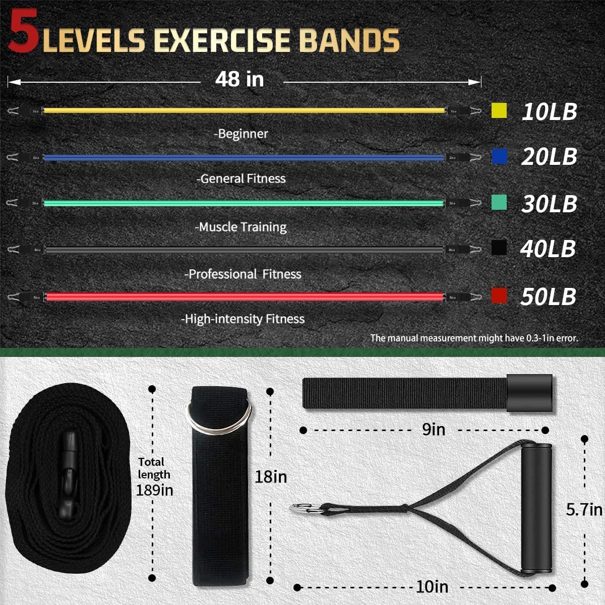 VEICK Resistance Bands, Exercise Bands, Workout Bands, Resistance Bands for Working Out with Handles for Men and Women, Exercising Bands for Fitness Weights Work Out at Home