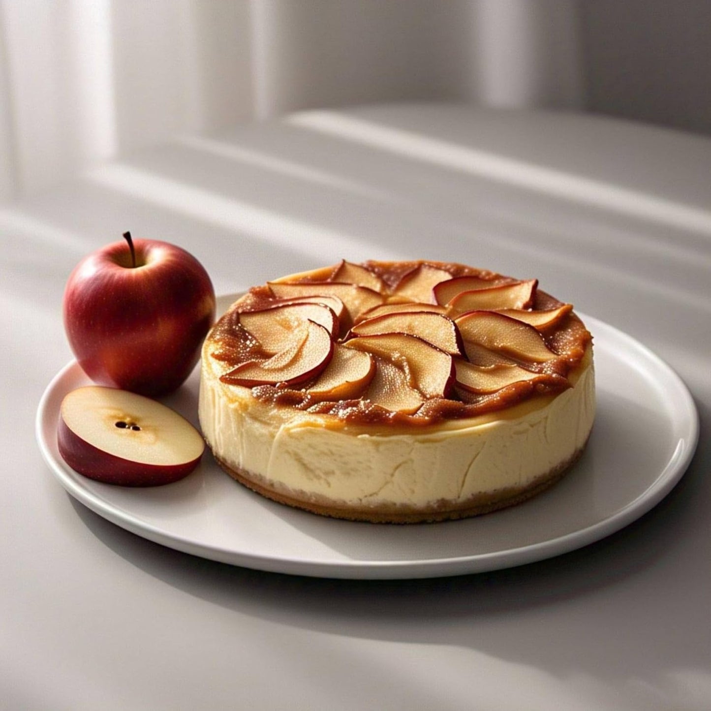 Andy Anand Sugar Free Apple Cheesecake 9" - Crafted with Real California Cream Cheese, Fresh and Natural Ingredients, Amazingly Delicious, Perfect for Diabetics & Dessert Lovers (2 lb)