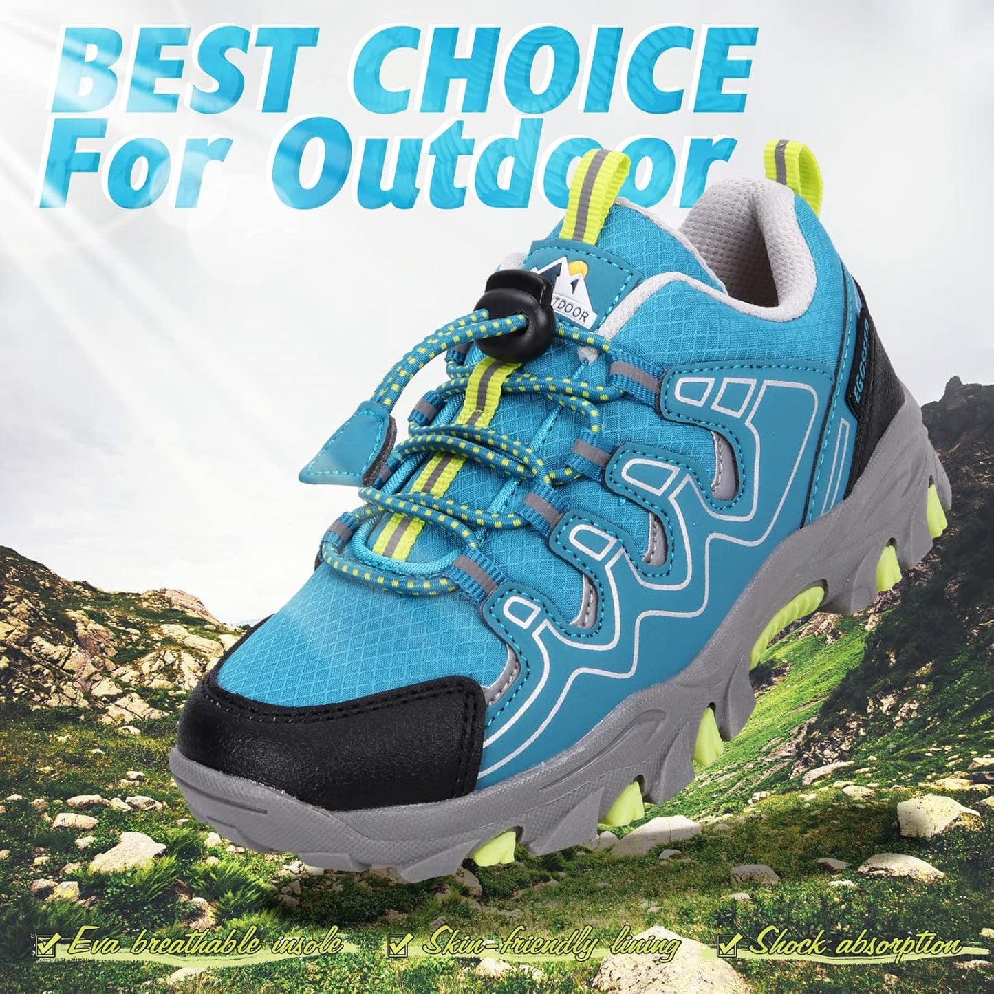 UOVO Boys Girls Kids Sneakers Hiking Running Outdoor Walking Tennis Shoes Waterproof Non Slip Fashion Sneakers(Little/Big Kids