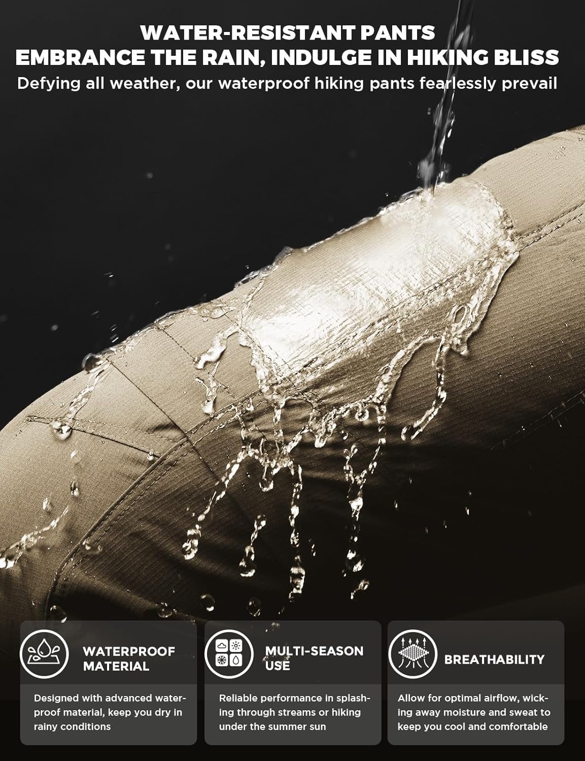 Wespornow Men's-Convertible-Hiking-Pants Quick Dry Lightweight Zip Off Breathable Cargo Pants for Outdoor, Fishing, Safari