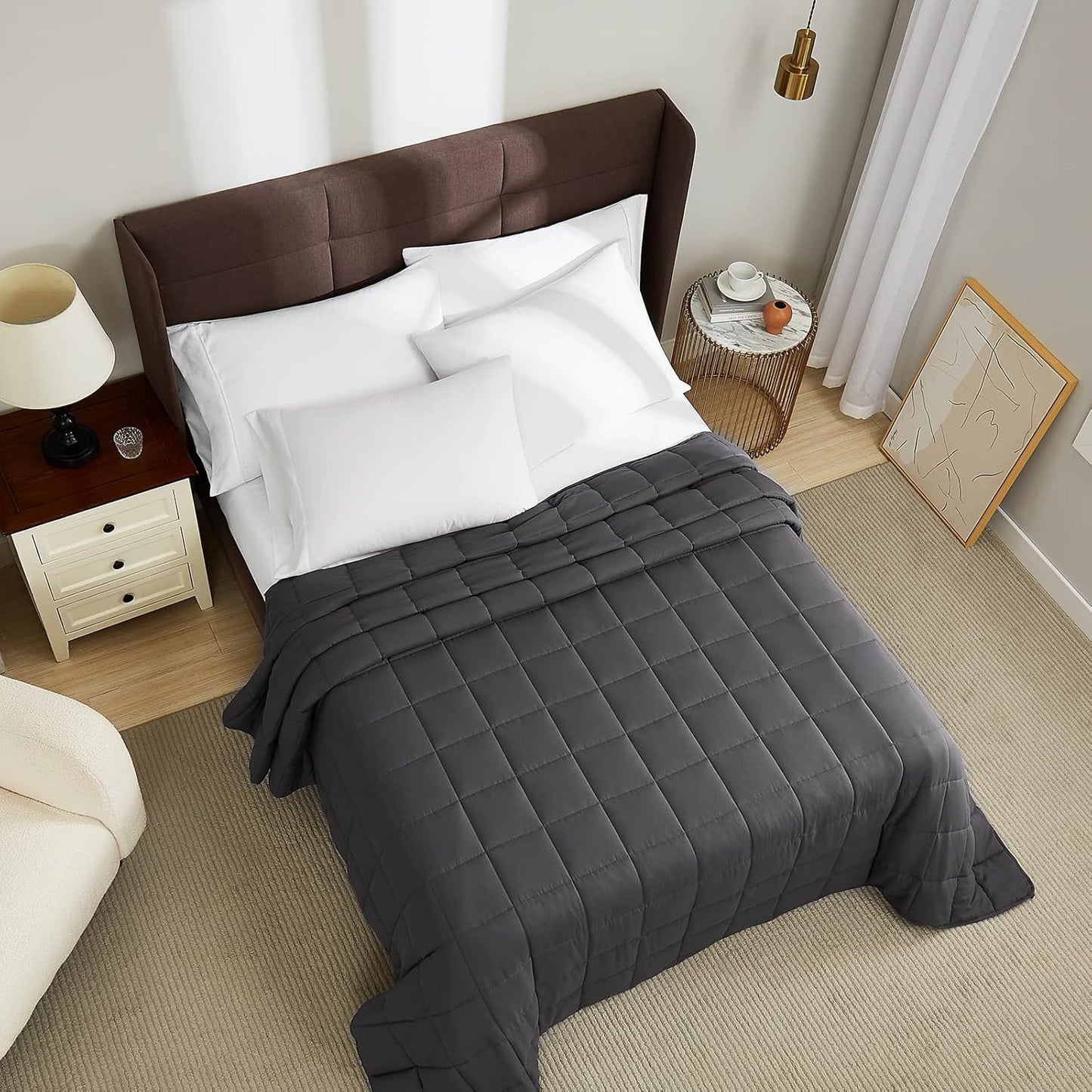 Weighted Blanket King Size 20lbs 88"x104" Cooling Breathable Heavy Blanket Microfiber Material with Glass Beads for Adult All-Season Summer Fall Winter Soft Thick Comfort