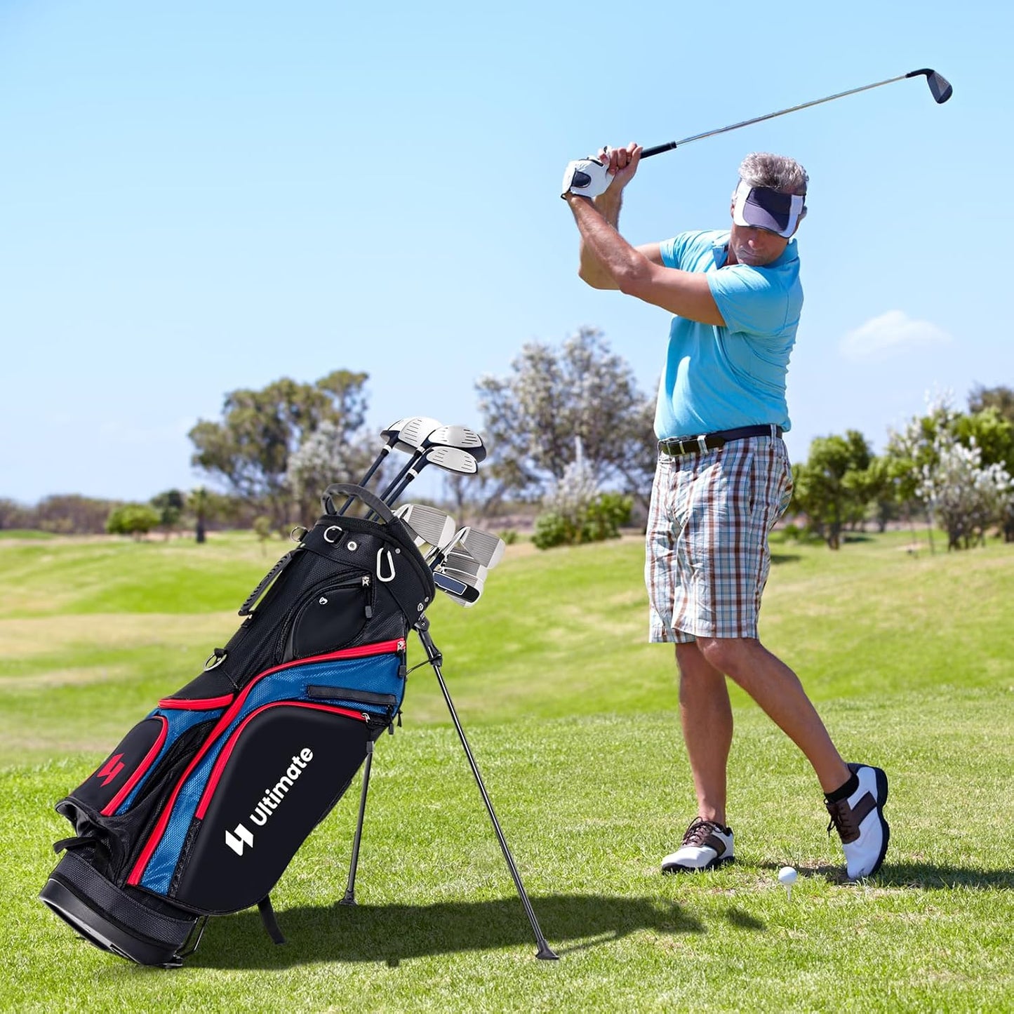 ULTIMATE Men's Complete Golf Club Set – Right-Handed, 9/11-Piece Full Set Including 460cc #1 Driver, #3 Fairway Wood, Hybrid, #6, #7, #8, #9, #P Irons, and a Precision Putter