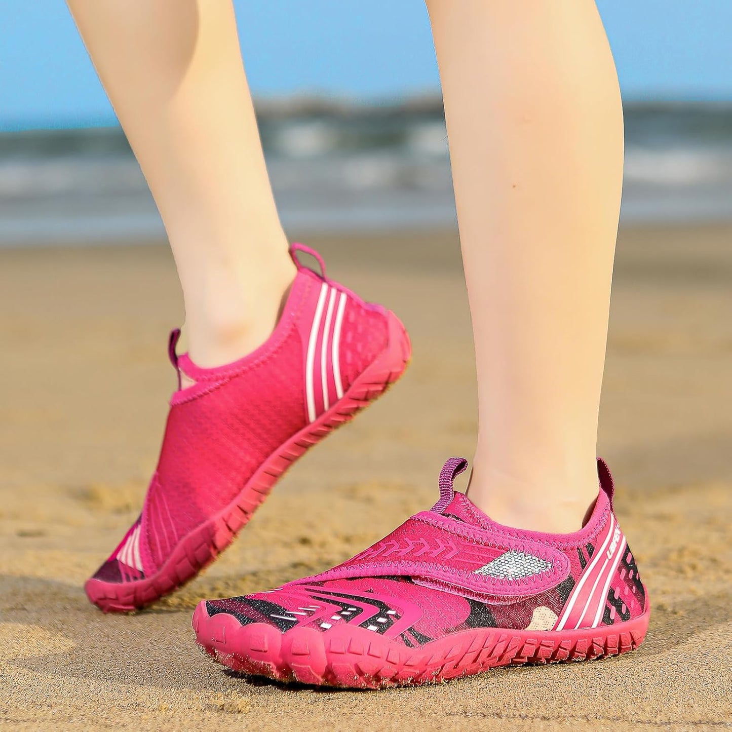 UBFEN Water Shoes for Kids Boys Girls Aqua Socks Barefoot Beach Sports Swim Pool Quick Dry Lightweight Toddler Little Big Kid