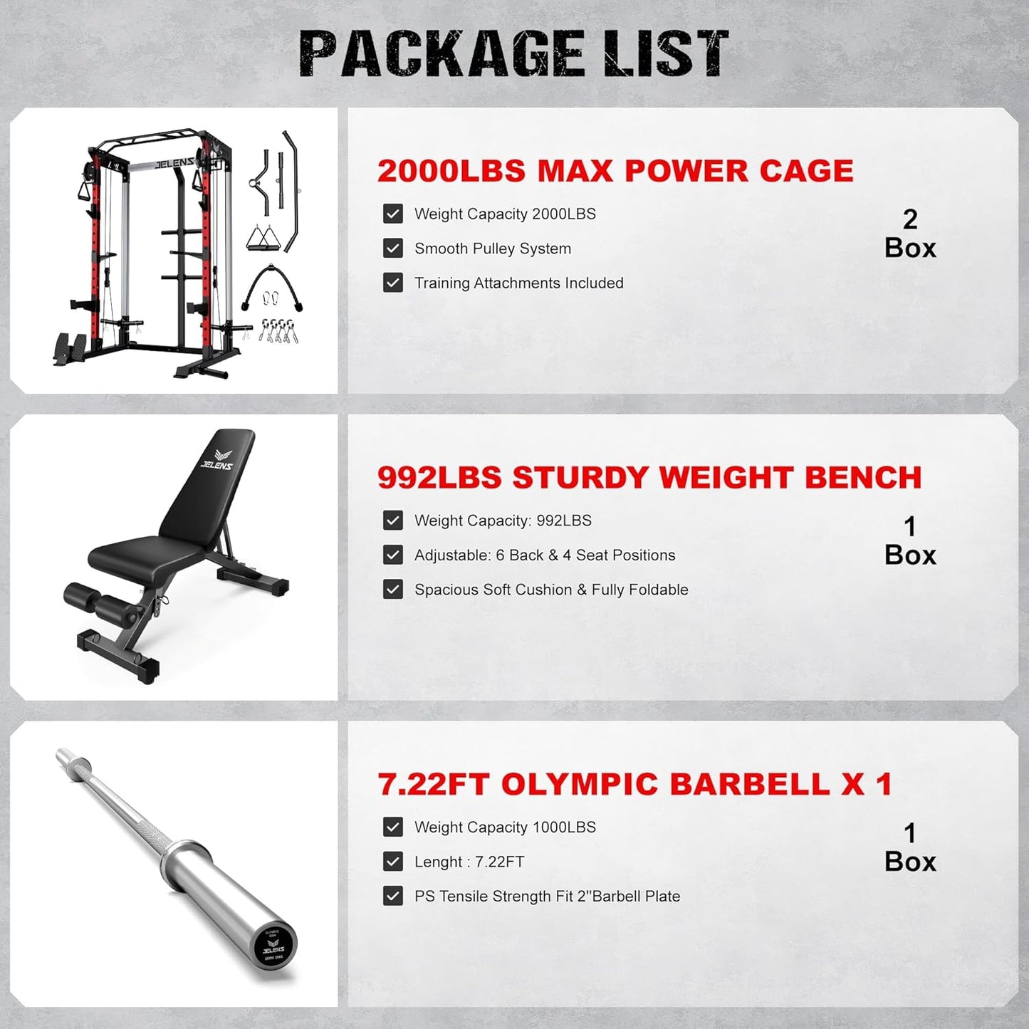 Power Cage, 2000LBS Multi-Function C21 Power Rack with Dual Pulley Cable Crossover System, All-in-One Squat Rack with More Training Attachments