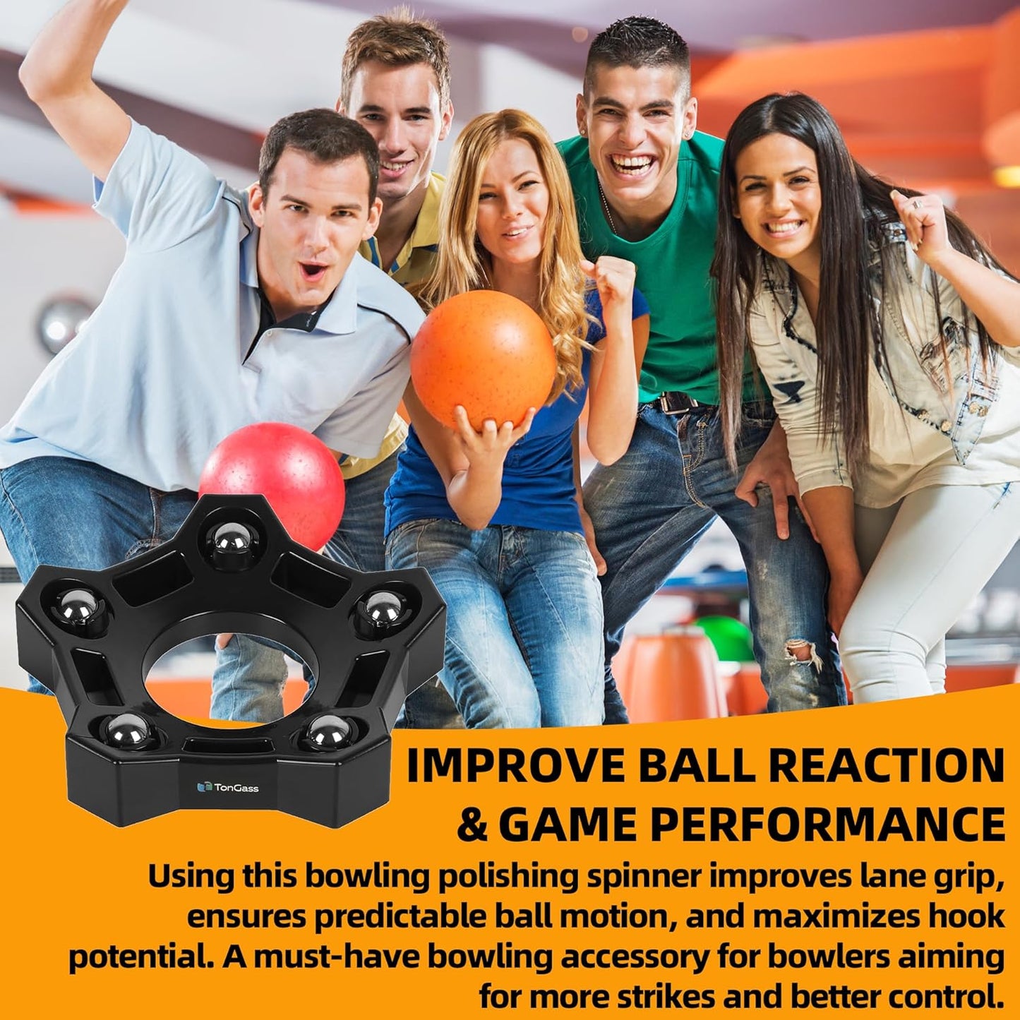 TonGass (3-Pack Bowling Rotating Ball Cup, Bowling Cup Display Stand with Bearing Spinner Holder, Spare Balls Holder Spinner for Bowlings Sports Ball Display Stand Suitable for All Balls Types