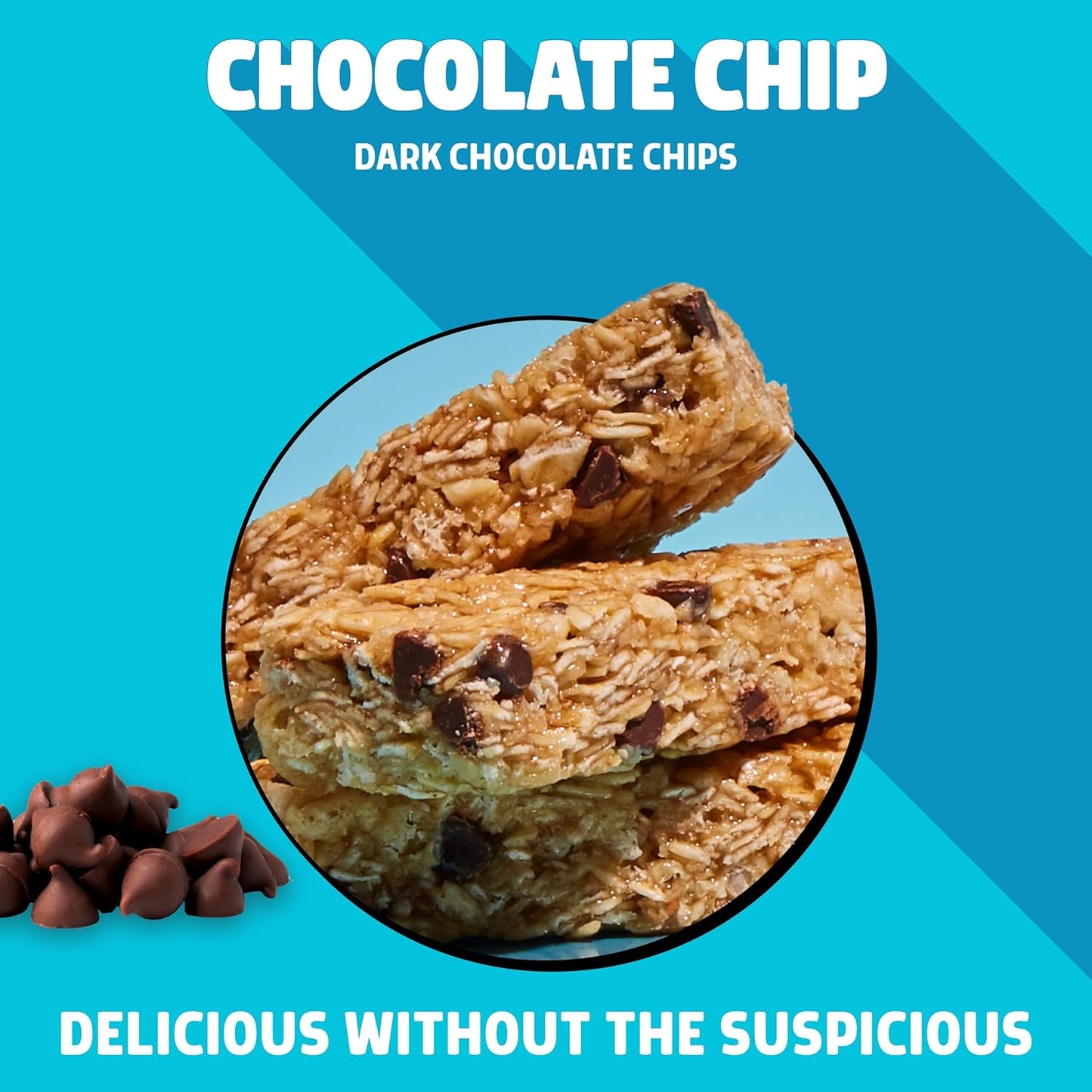 JUNKLESS Chewy Granola Bars Twin Pack – Chocolate Chip & Drizzled Birthday Cake (12 Bars)–Less Sugar, Non-GMO, Gluten-Free, Wholesome Snack Bars for Kids & Adults, 2 Boxes