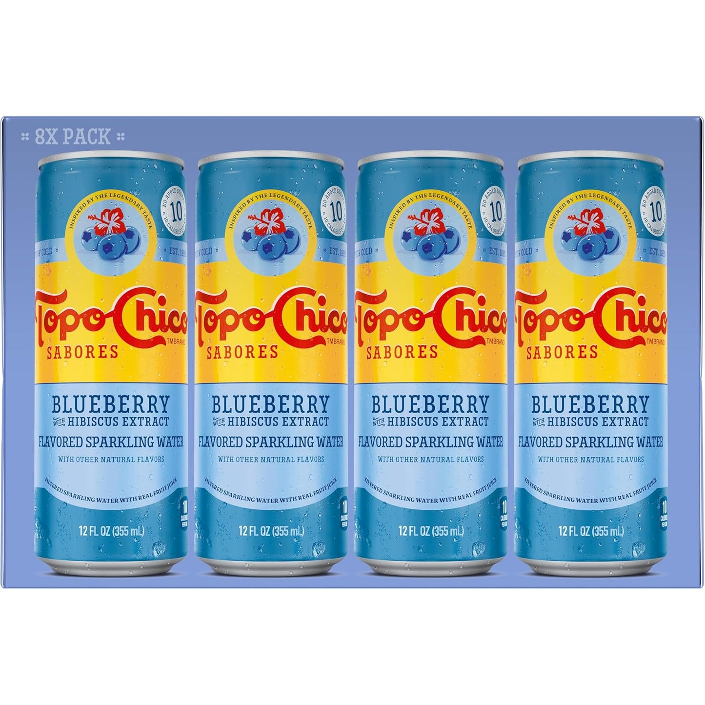 Topo Chico Sabores Blueberry with Hibiscus Extract 12oz 8pk