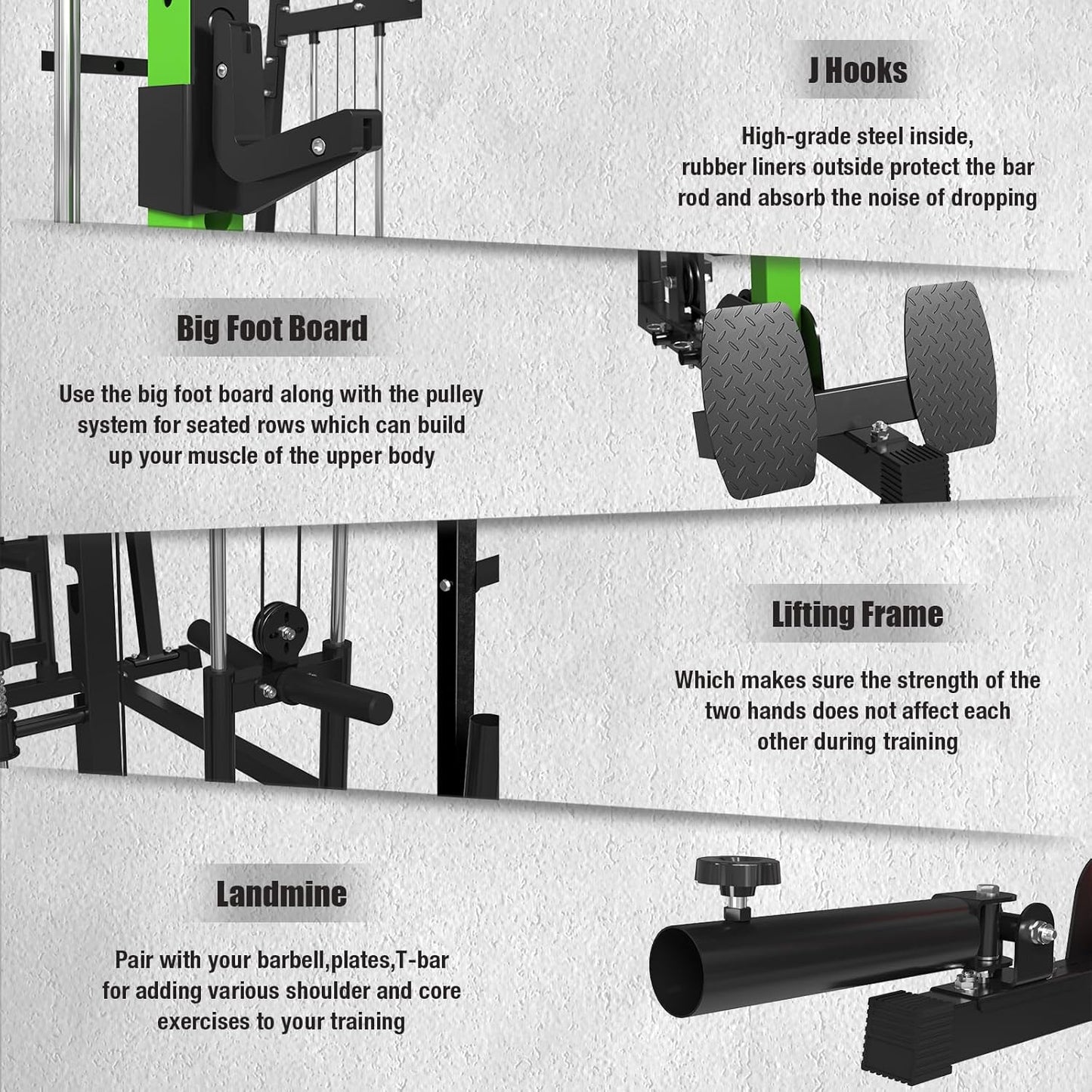 Smith Machine,2200 LBS Squat Rack for Home Gym with Dual Pulley System,Multifunctional Power Rack Cage for Strength Training with More Attachments