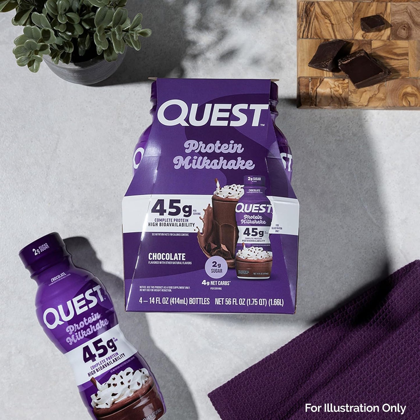 Quest Nutrition Protein Shake, Vanilla, Strawberry, & Chocolate, 45g Protein, 2g Sugar, Ready to Drink, Gluten Free, 12 Count (4 each Flavor)