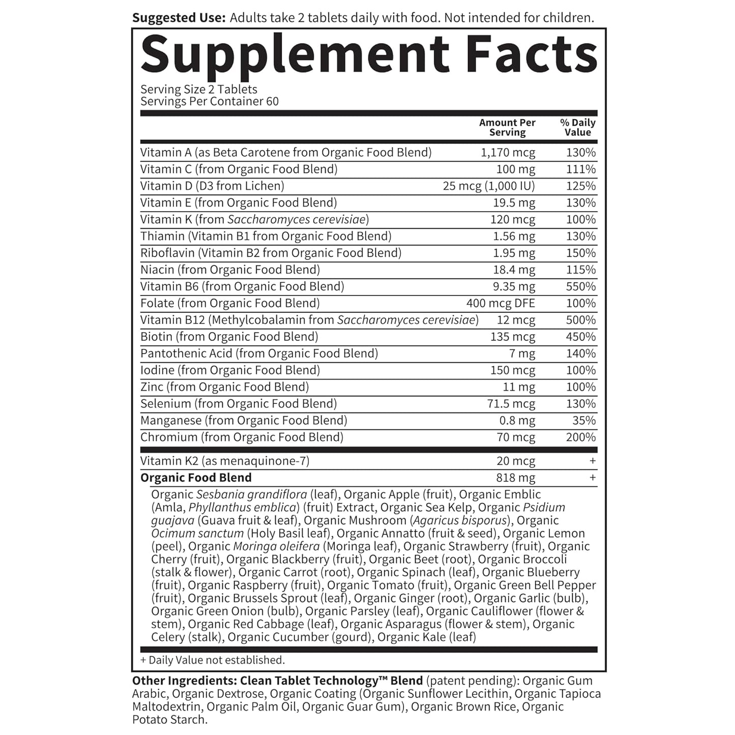 Garden of Life Organics Whole Food Multivitamin for Men, 120 Tablets, Vegan Mens Vitamins and Minerals for Health and Well-Being, Certified Organic Vegan Multi